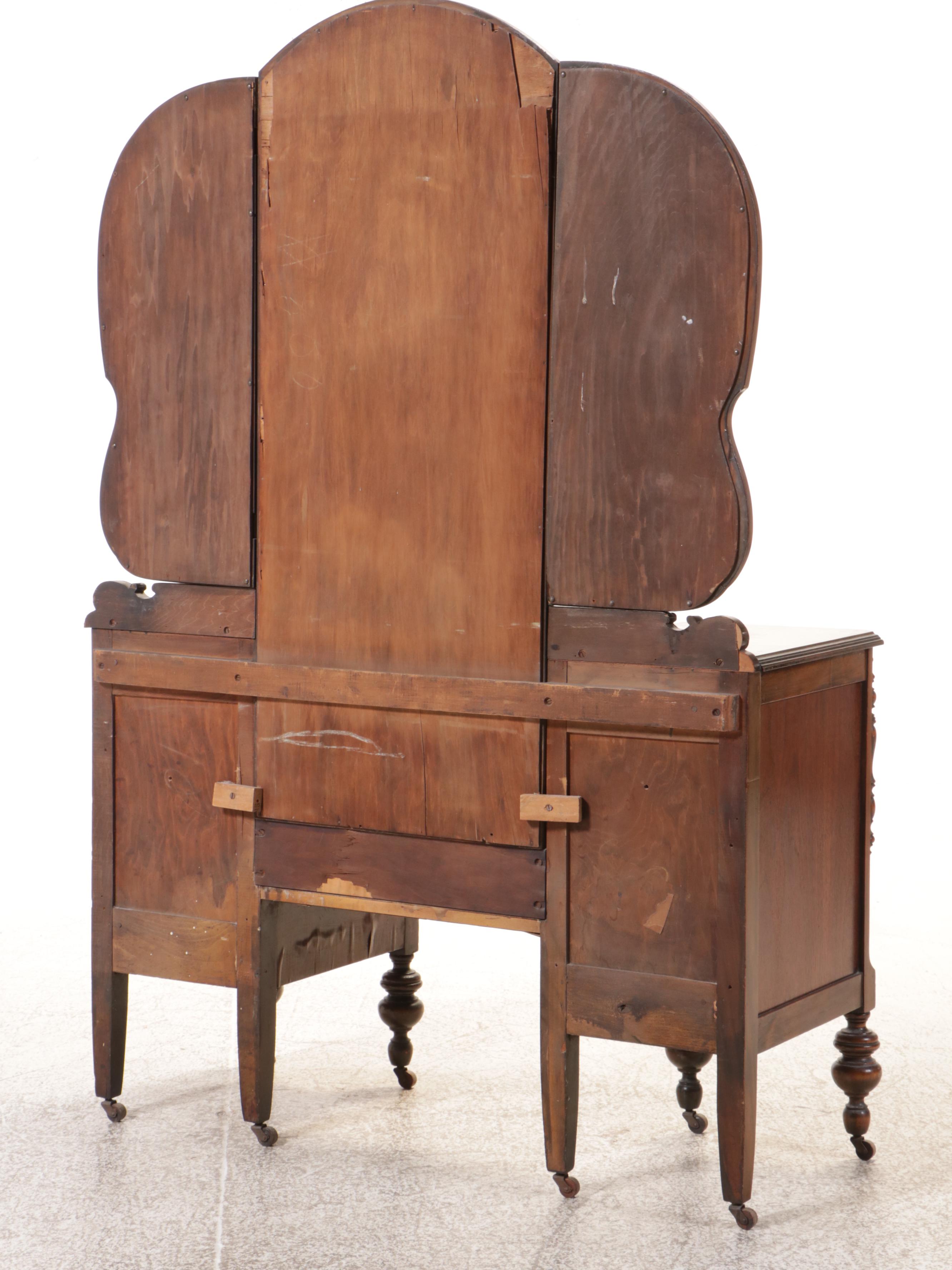 Edwardian Style Burl Wood Vanity, Early 20th Century