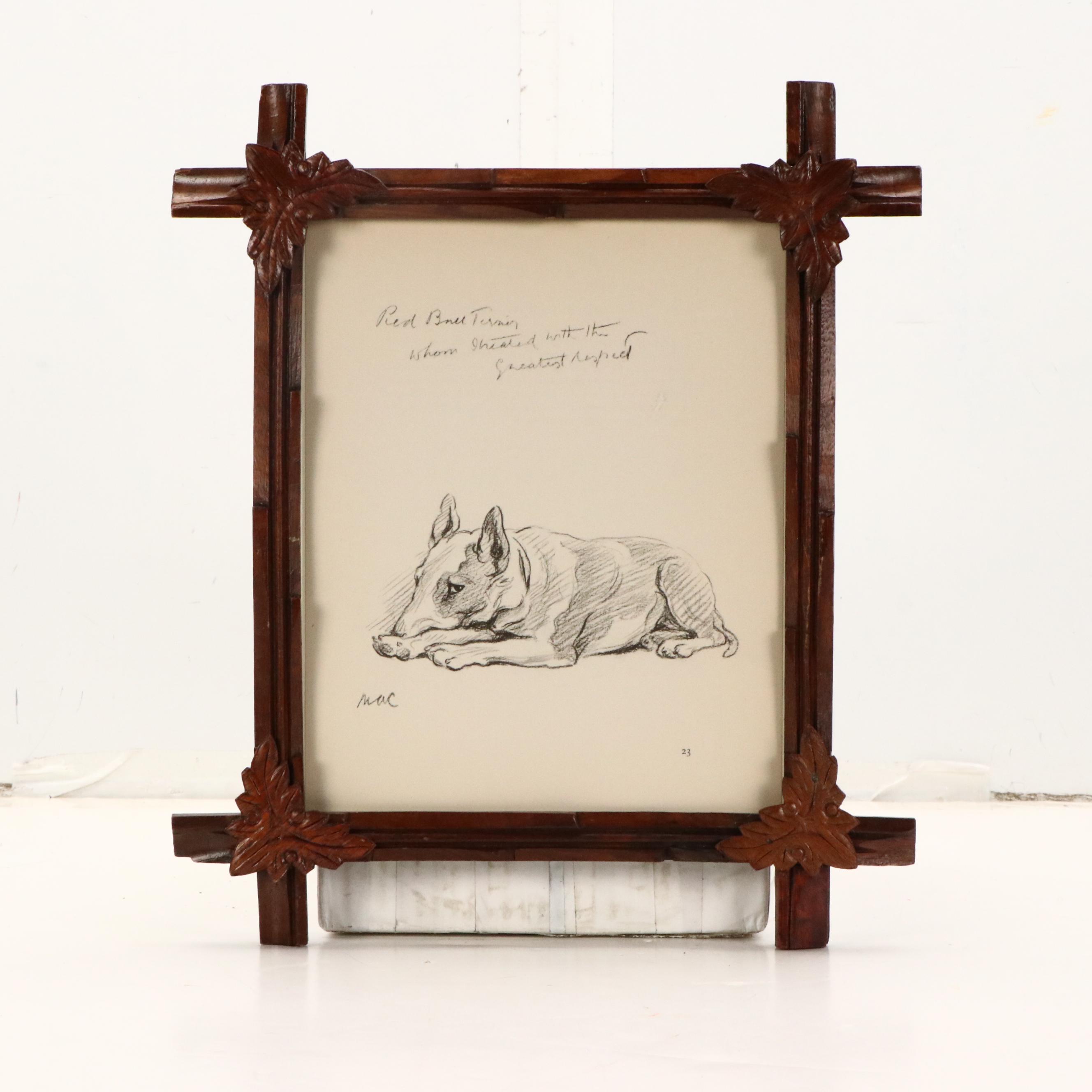 Offset Lithograph and Halftone Illustrations of Bull Terriers, 20th Century