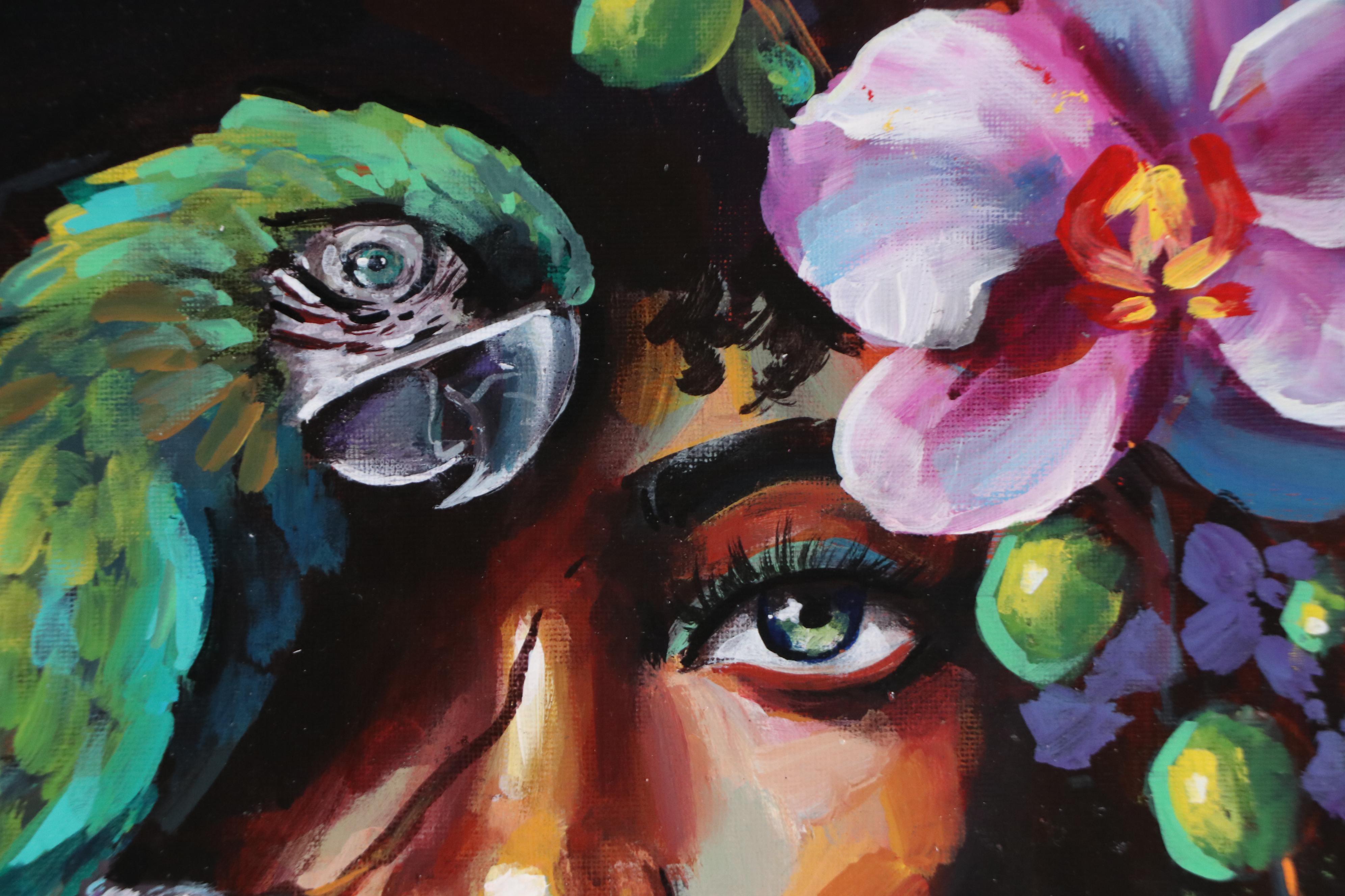 Jeshua Murillo Surrealist Acrylic Portrait, 21st Century