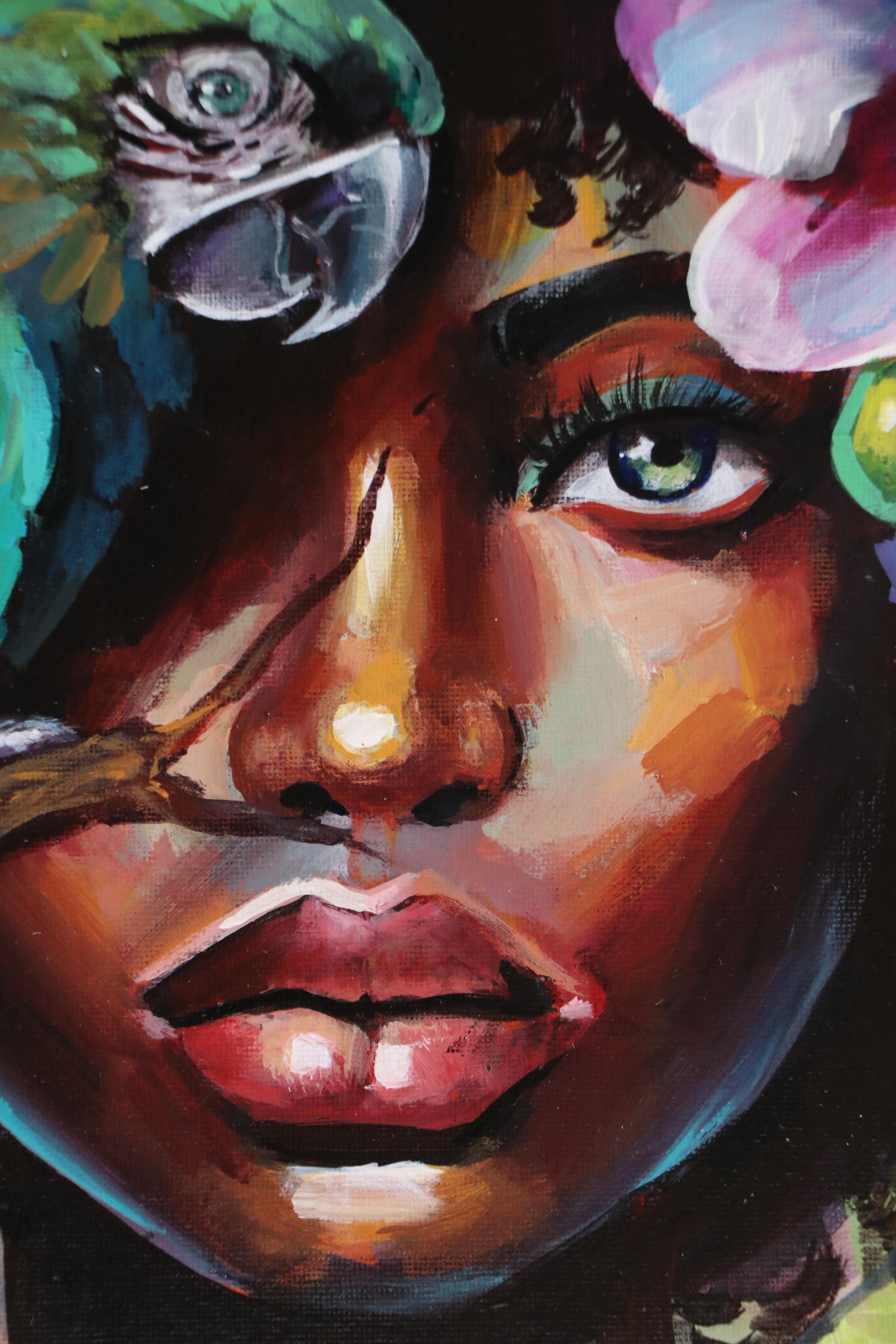 Jeshua Murillo Surrealist Acrylic Portrait, 21st Century