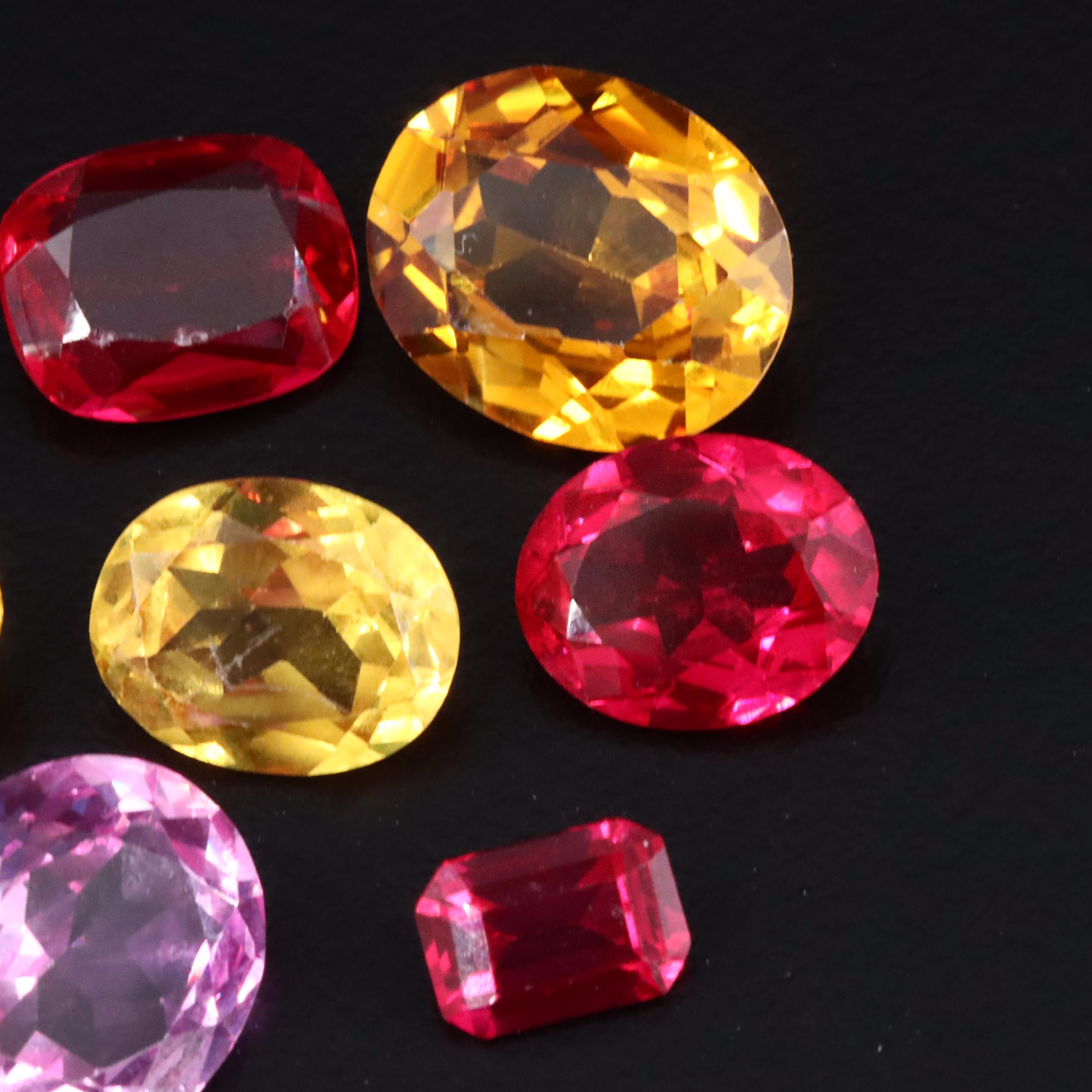 Loose 33.49 CTW Mixed Lab Grown Sapphire and Lab Grown Ruby Lot