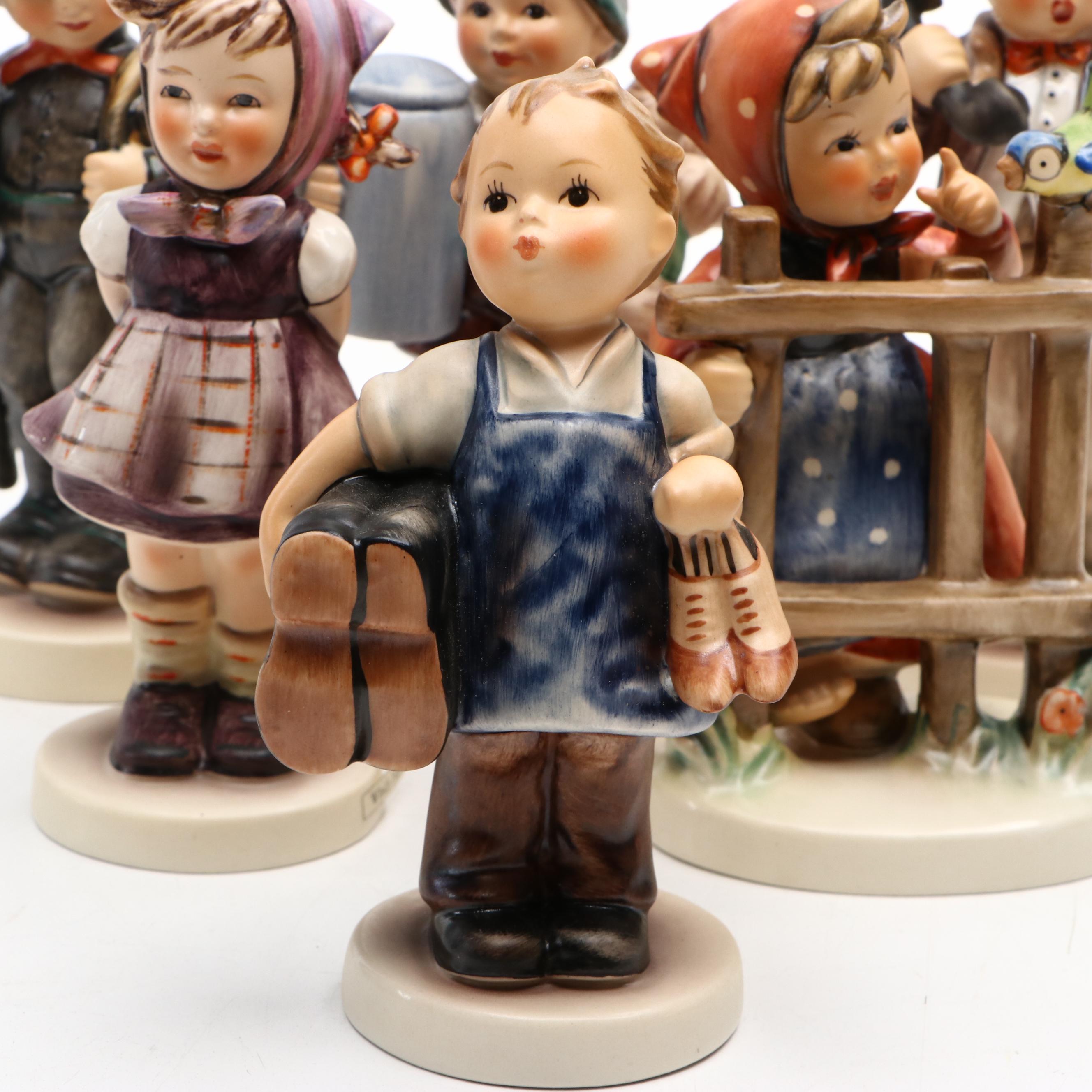 Goebel "Signs of Spring" and "Which Hand?" with More Porcelain Hummel Figurines
