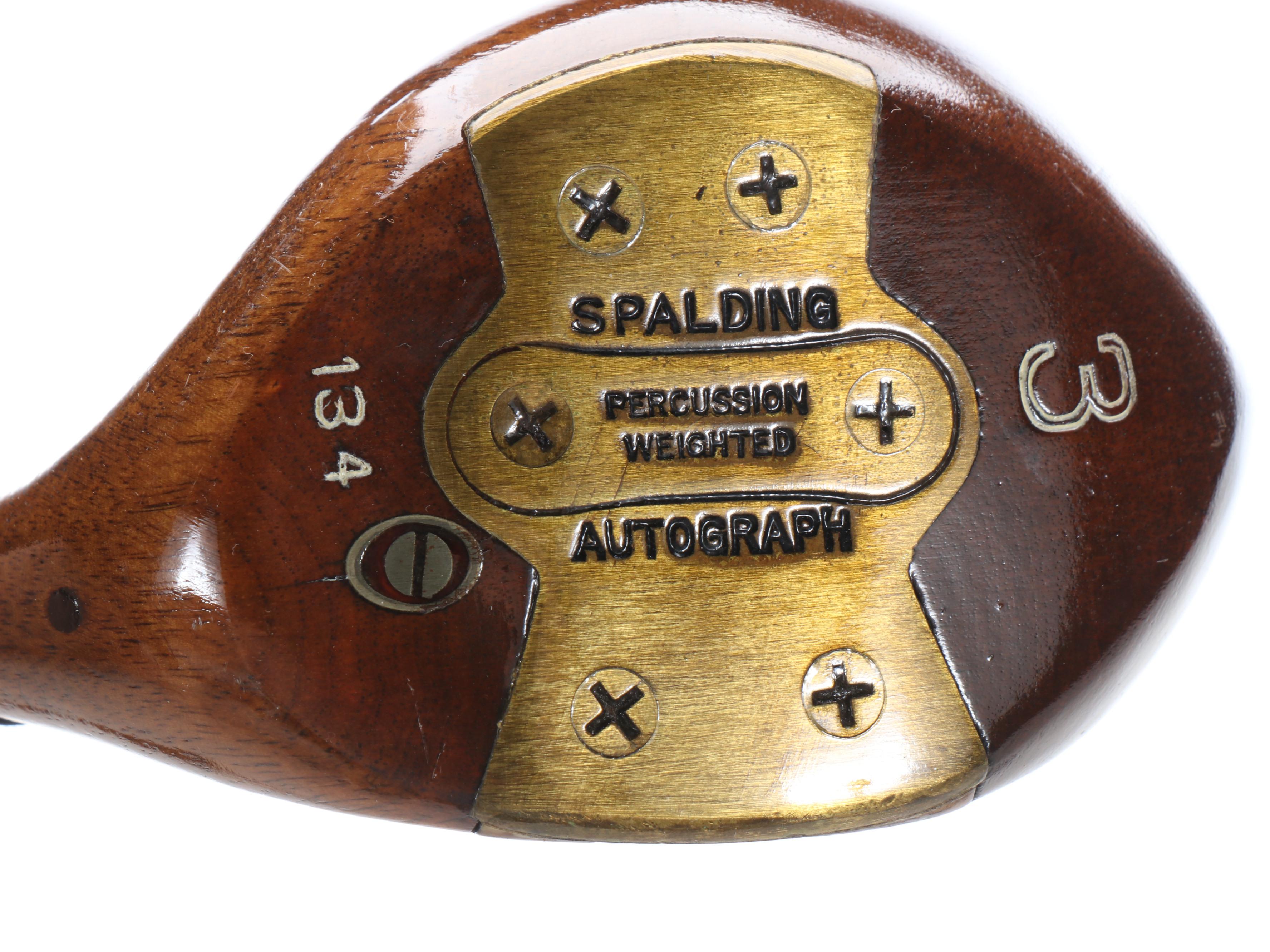 Bobby Jones Double-Sided Portrait, Spalding Autograph Hickory Stick Golf Clubs