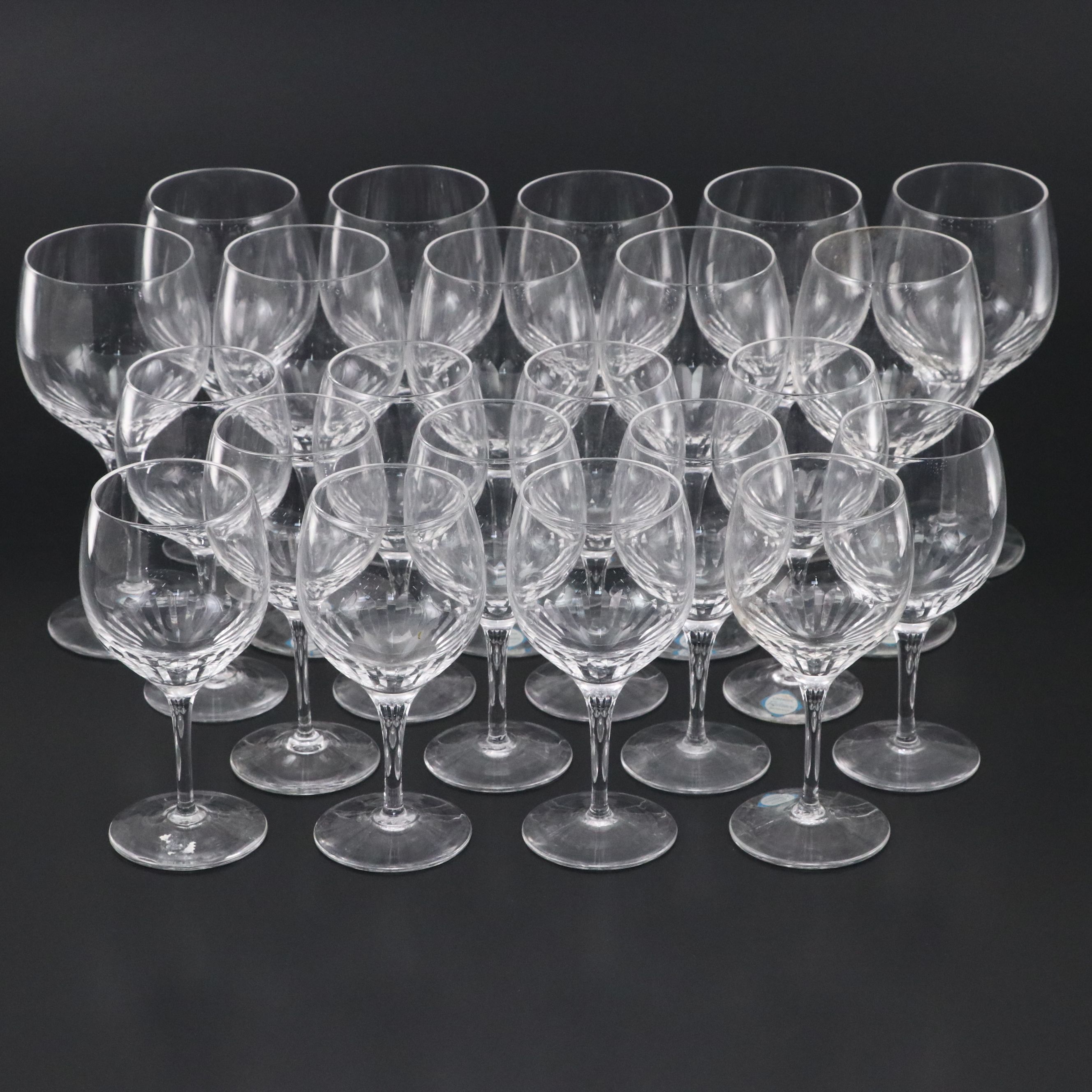 Lenox "Radiance" Hand Cut Wine Glasses and Water Goblets, Mid to Late 20th C.
