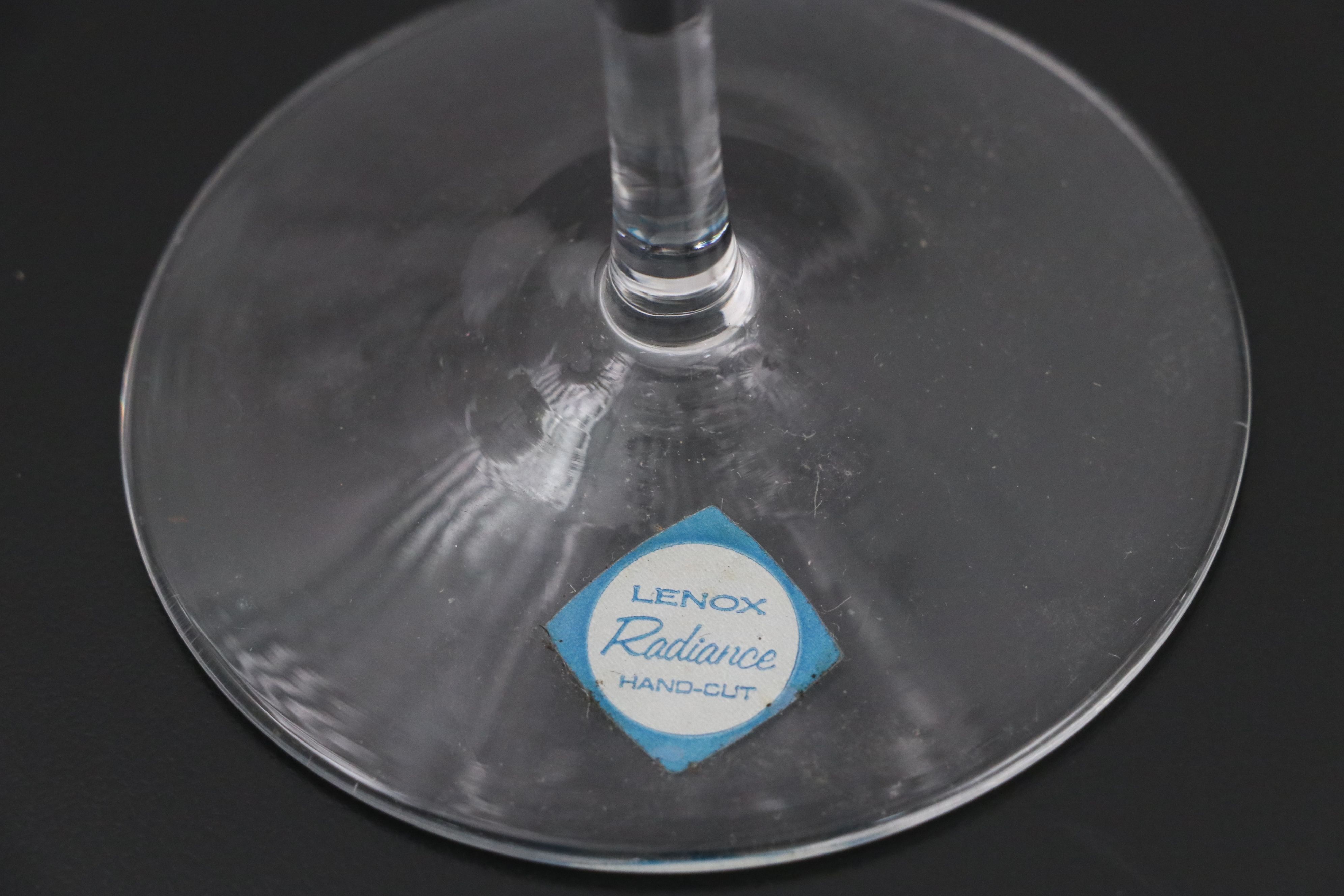 Lenox "Radiance" Hand Cut Wine Glasses and Water Goblets, Mid to Late 20th C.
