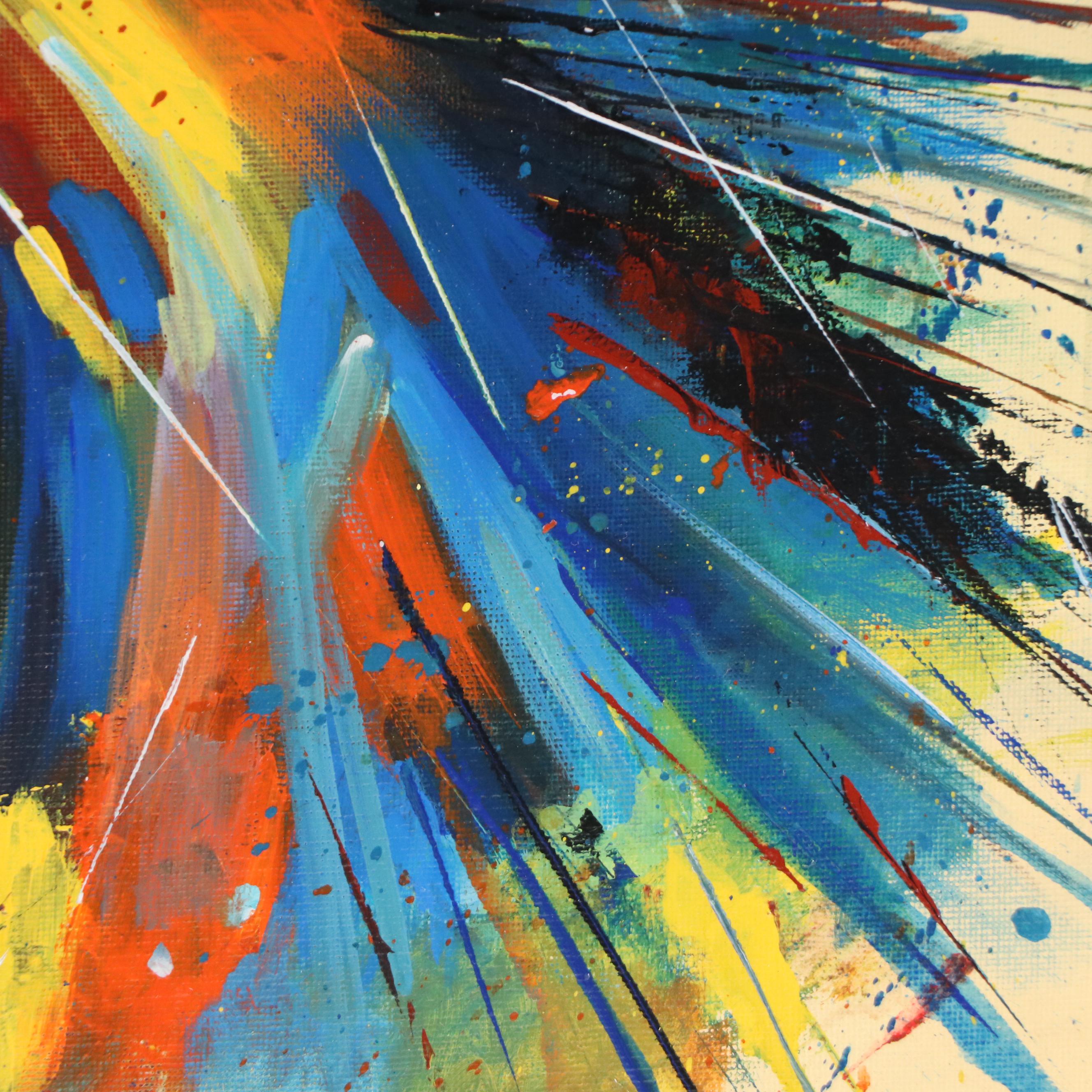 Loana Lopez Stylized Acrylic Painting of Horse, 21st Century