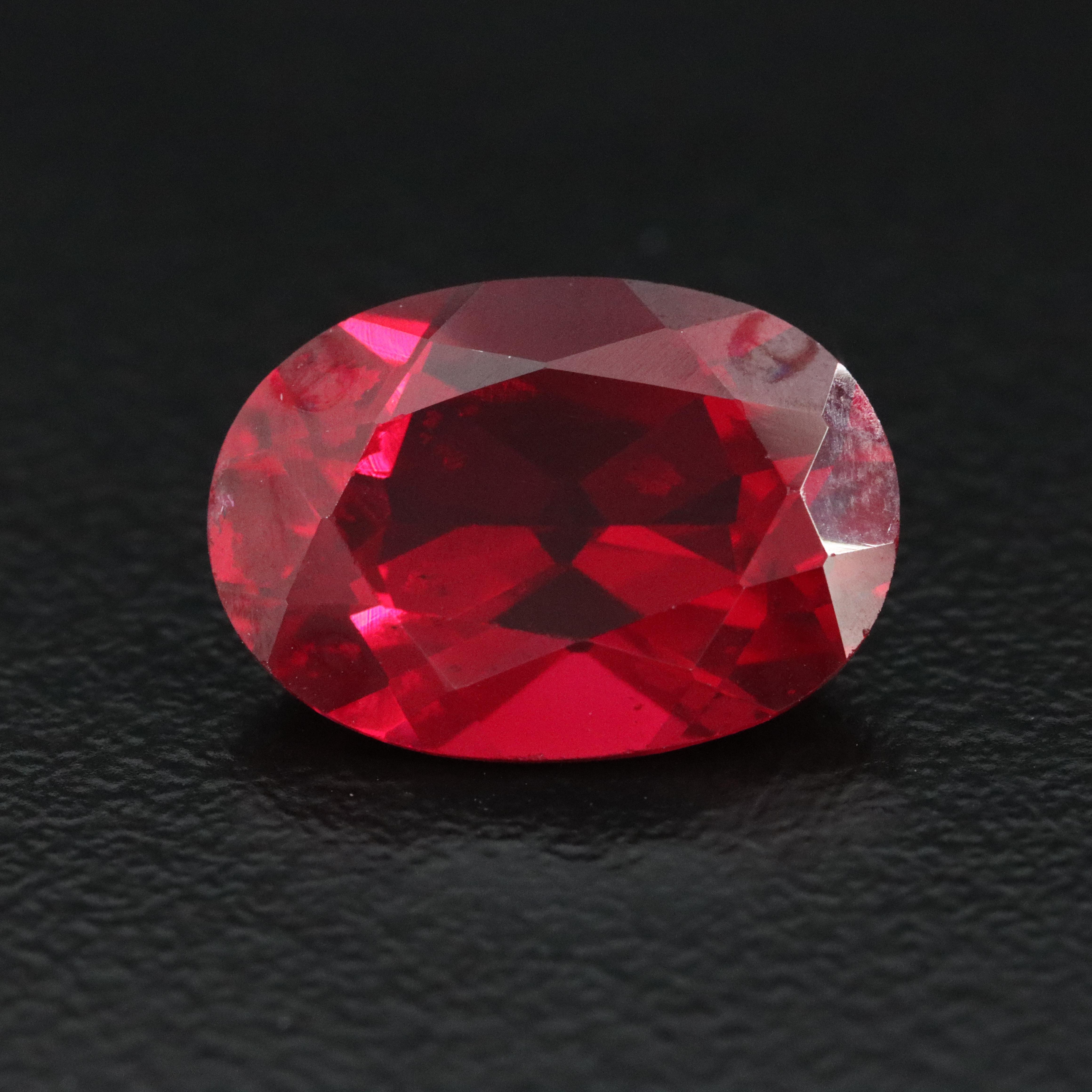 Loose 7.01 CT Lab Grown Ruby