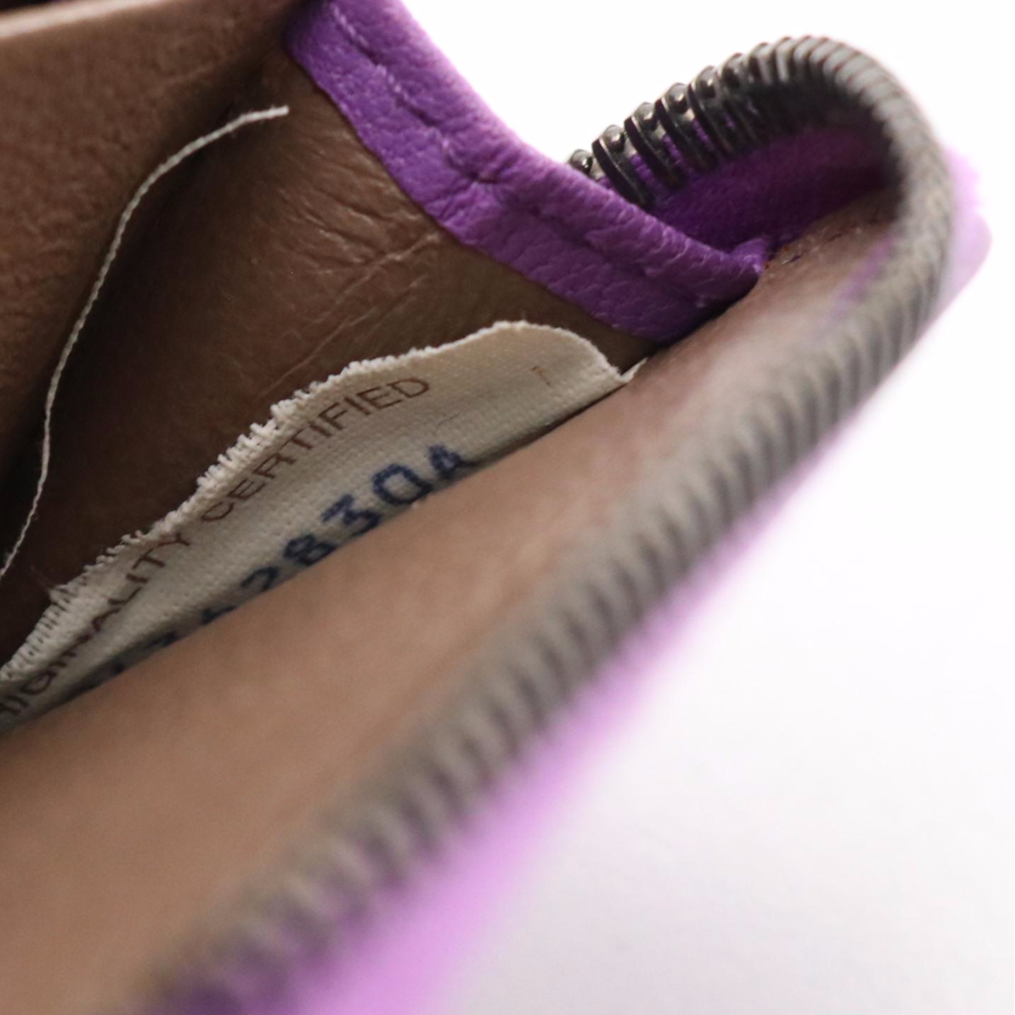 Bottega Veneta Studded Zip-Around Card Holder in Purple Intrecciato Leather