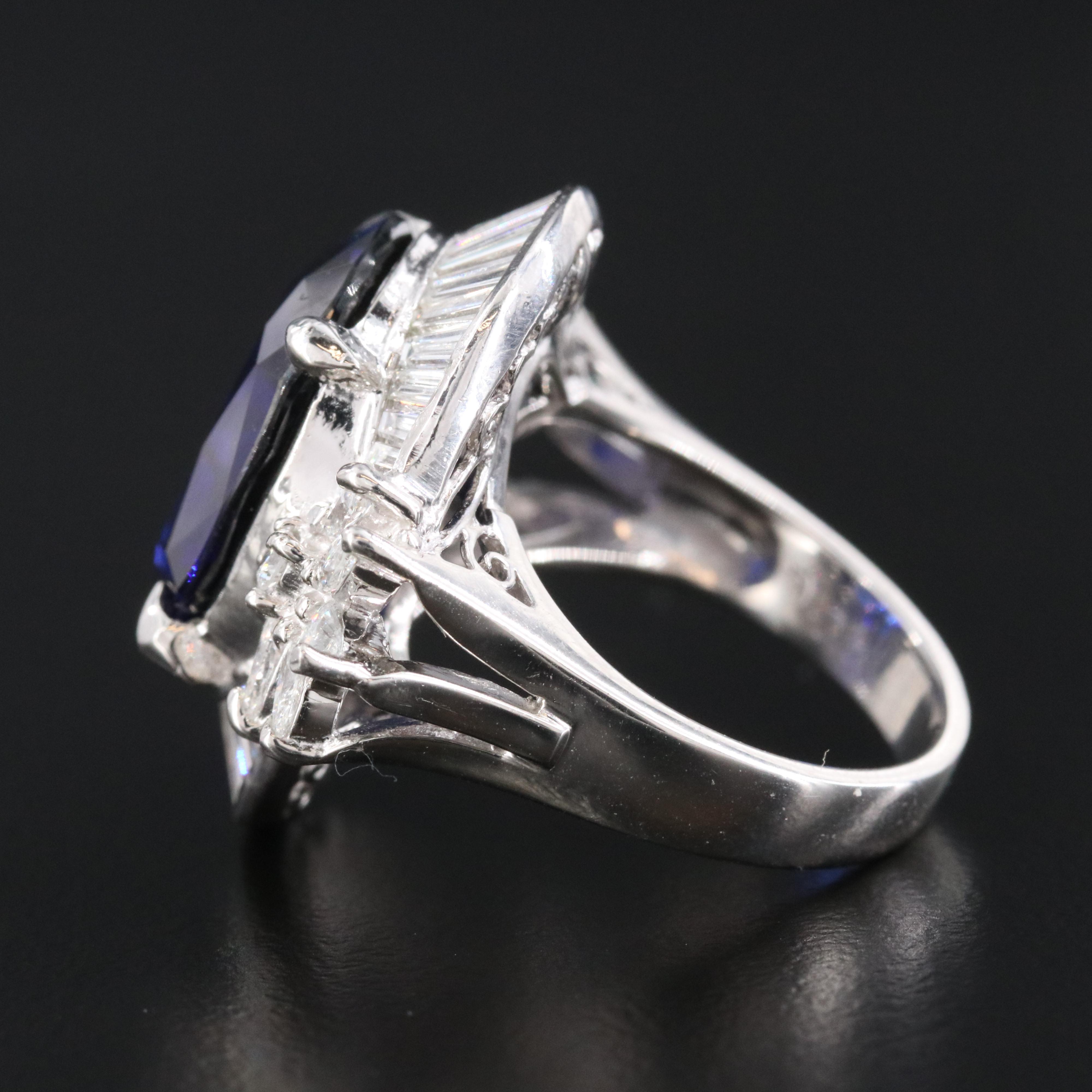 Platinum Sapphire and 1.74 CTW Diamond Ballerina Ring