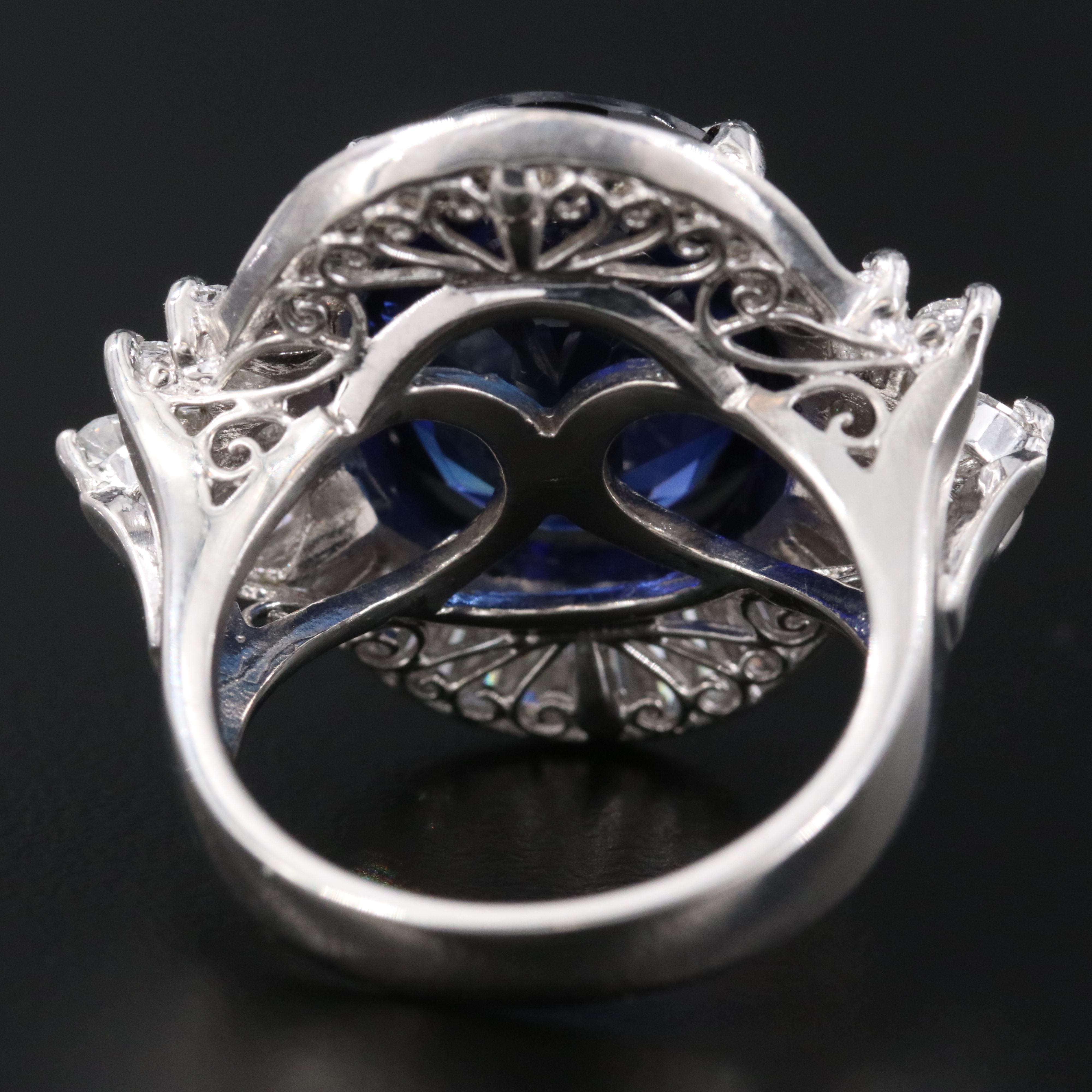 Platinum Sapphire and 1.74 CTW Diamond Ballerina Ring