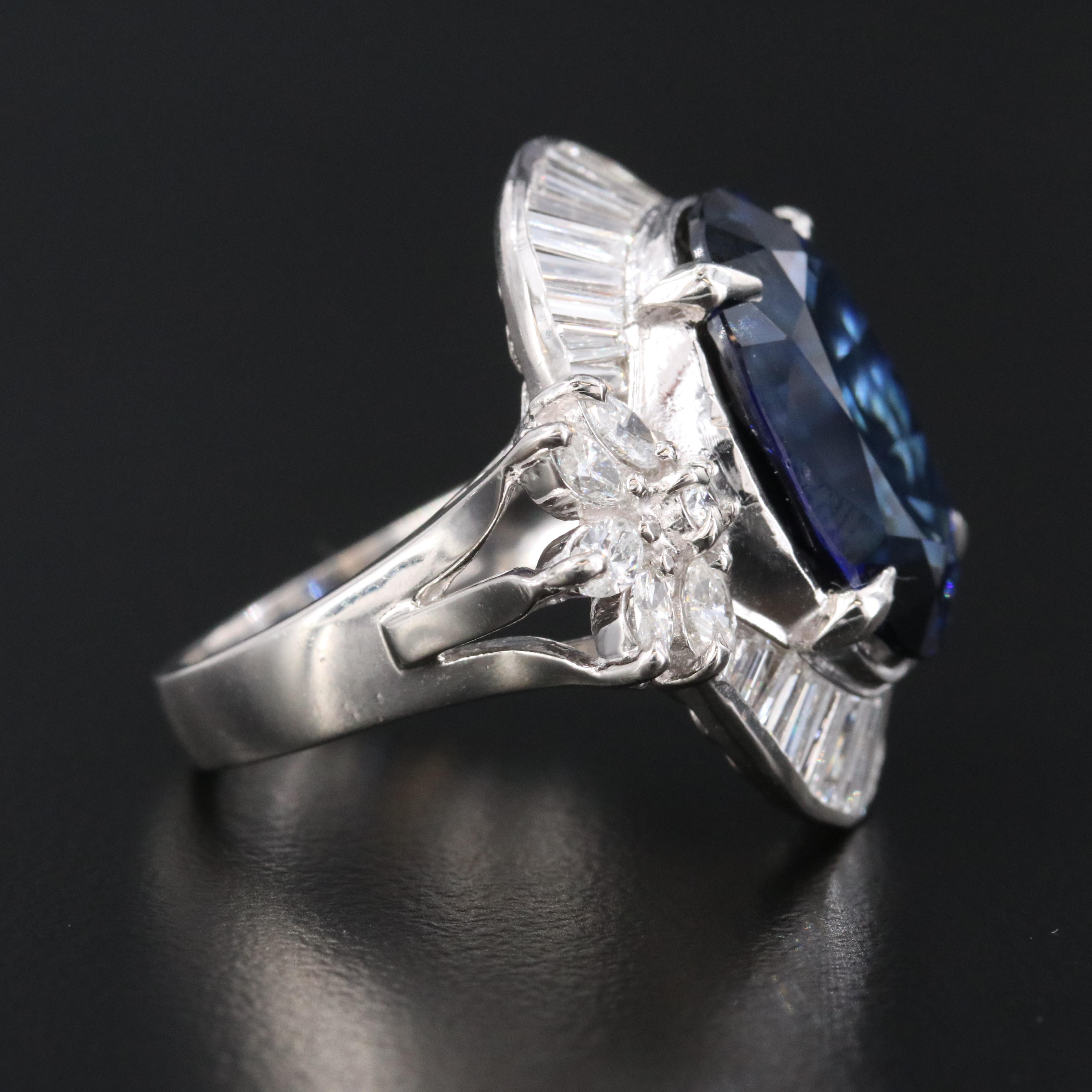 Platinum Sapphire and 1.74 CTW Diamond Ballerina Ring