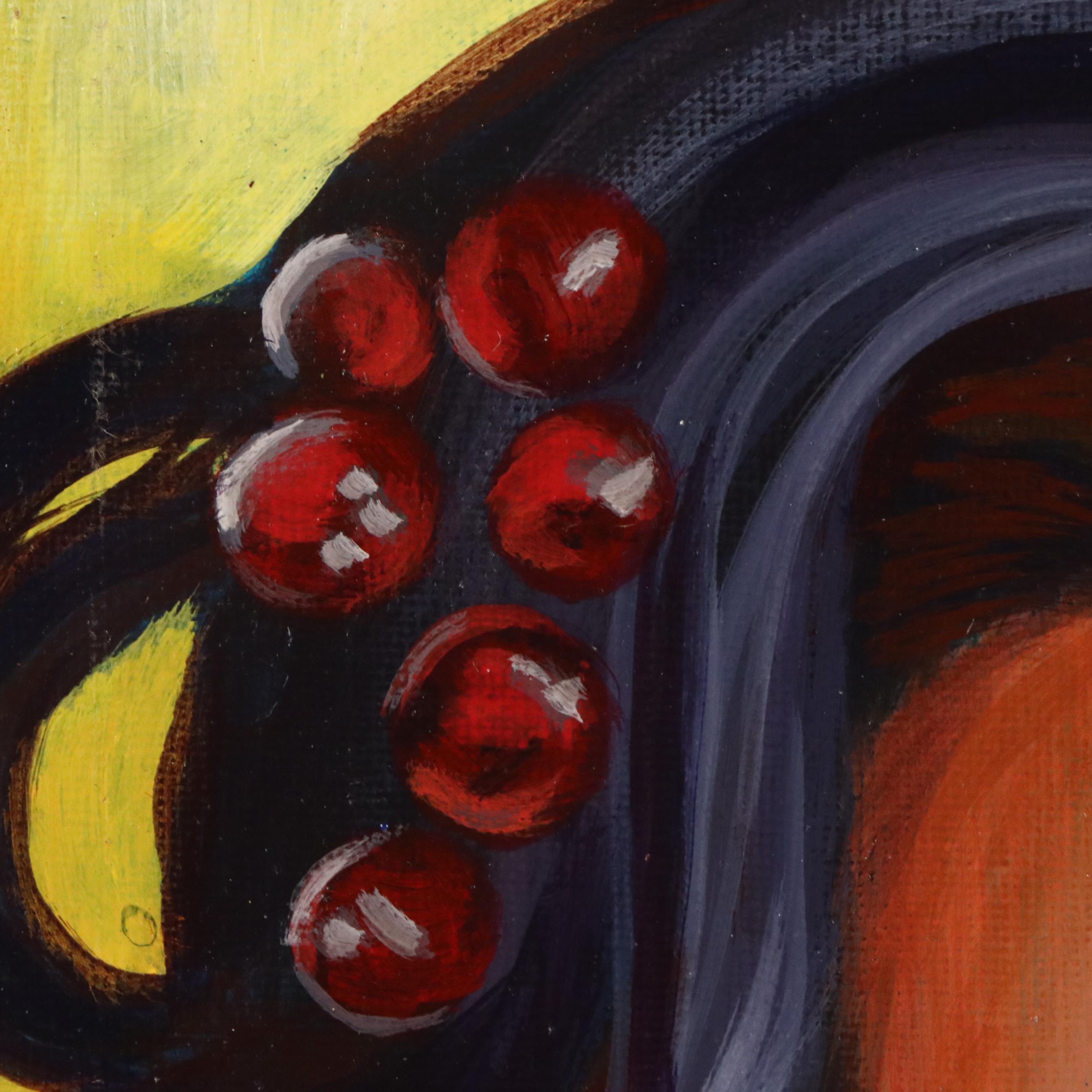 Loana Lopez Surrealist Acrylic Portrait, 21st Century