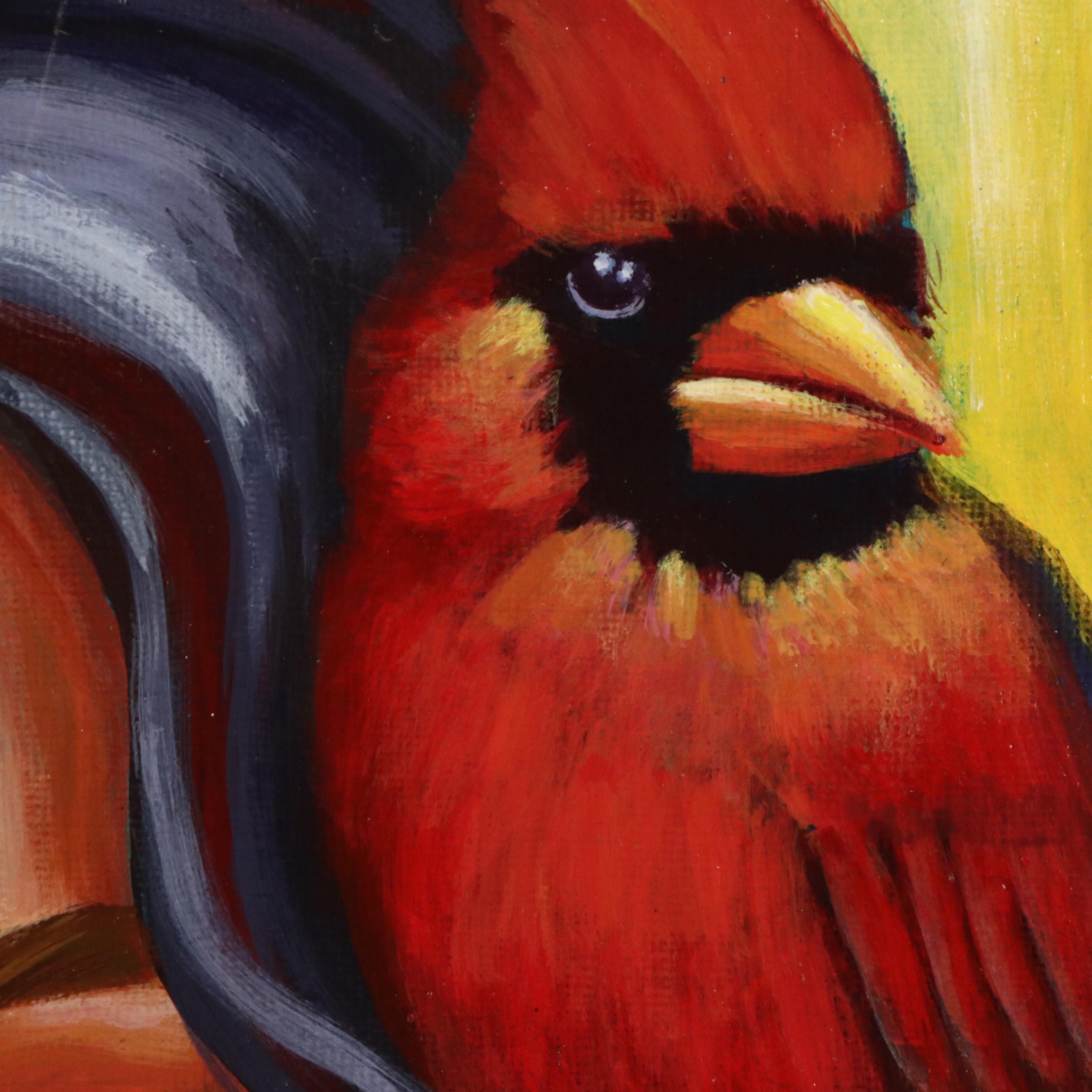 Loana Lopez Surrealist Acrylic Portrait, 21st Century