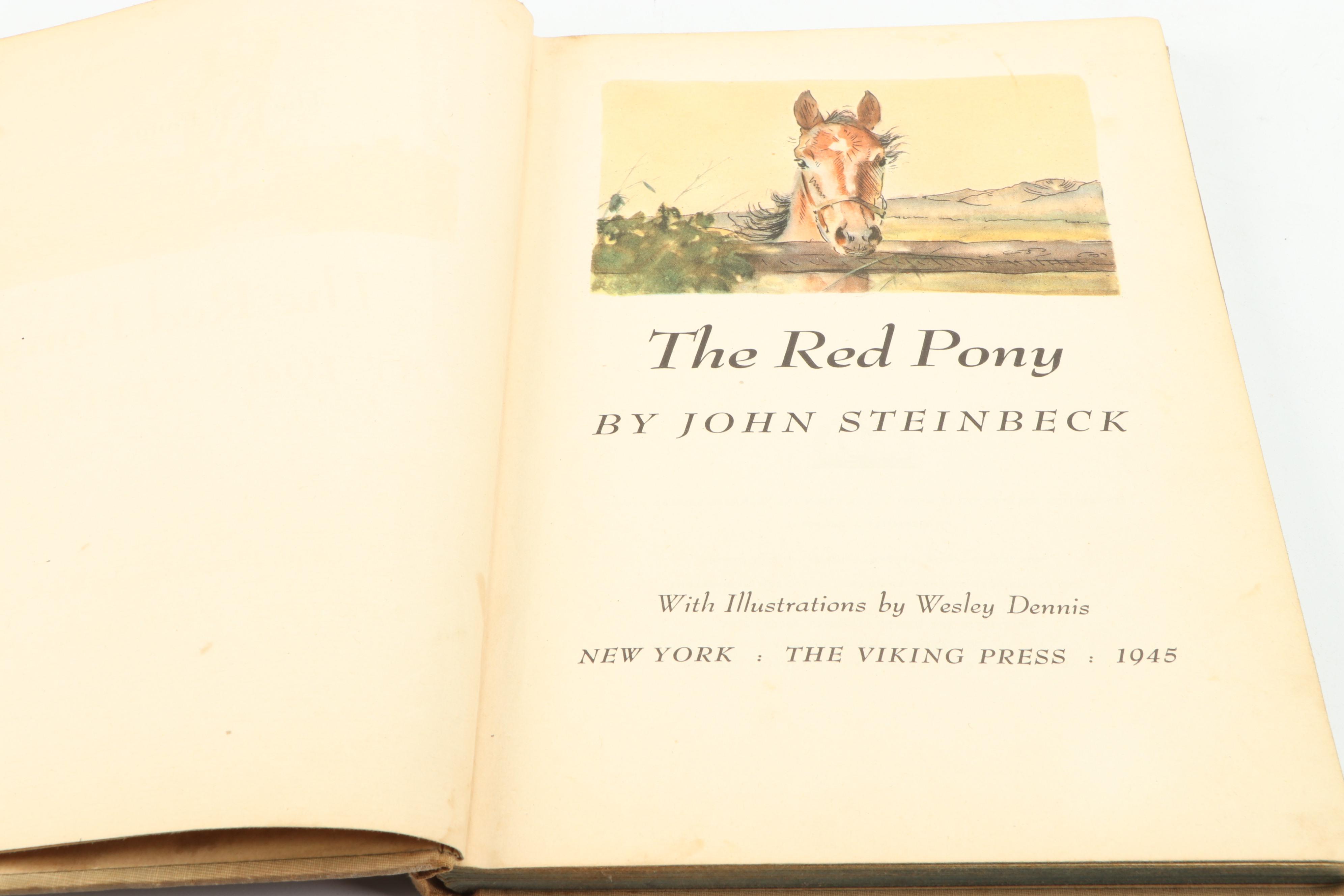First Illustrated Edition "The Red Pony" by John Steinbeck, 1945