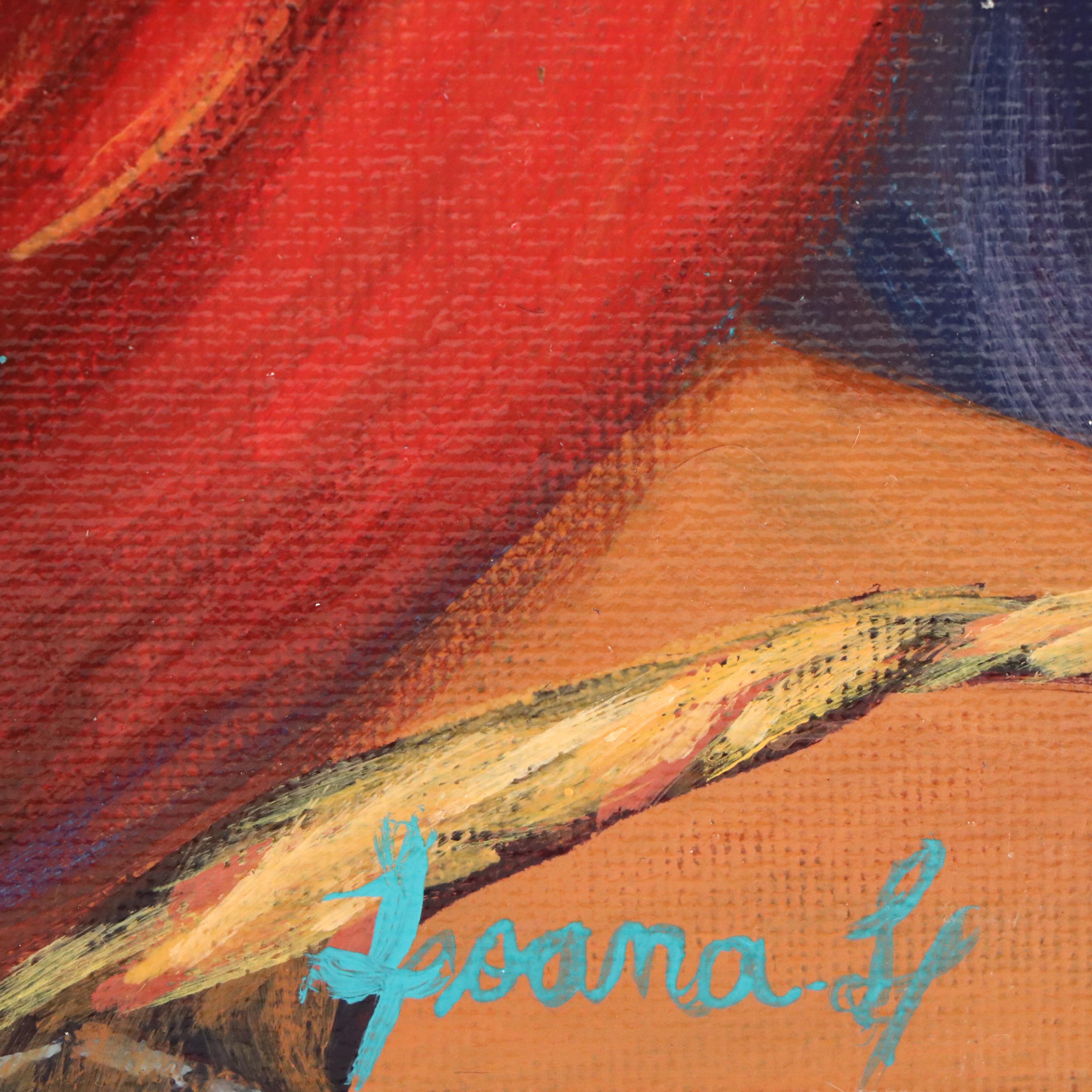 Loana Lopez Surrealist Acrylic Portrait, 21st Century