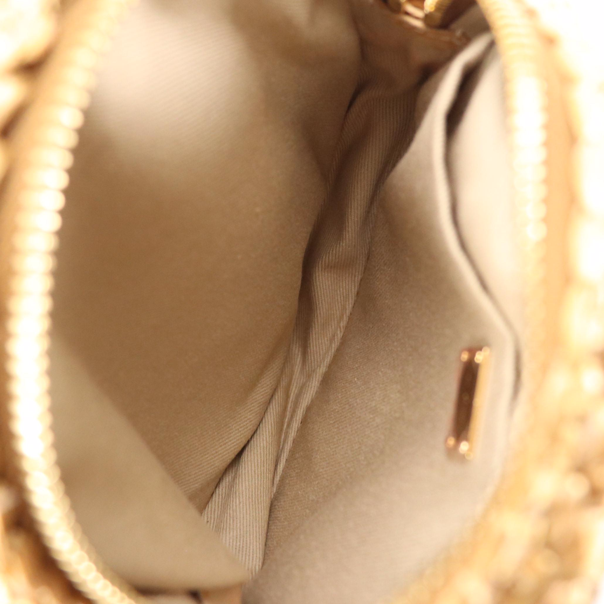 Dolce & Gabbana Katanaian Coin Crossbody Bag in Woven Straw & Metallic Leather