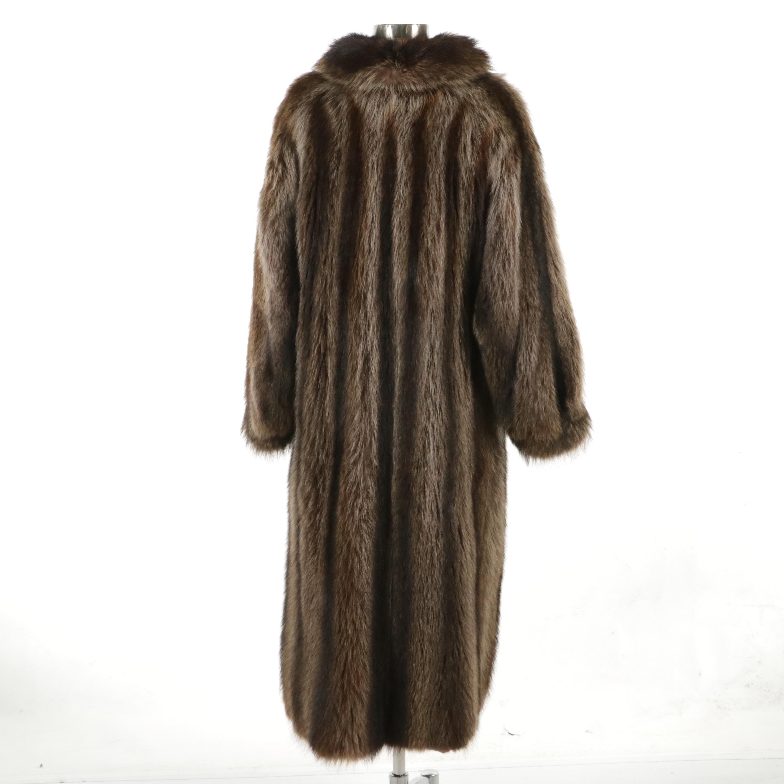 Lazarus Vintage Raccoon Fur Long Coat