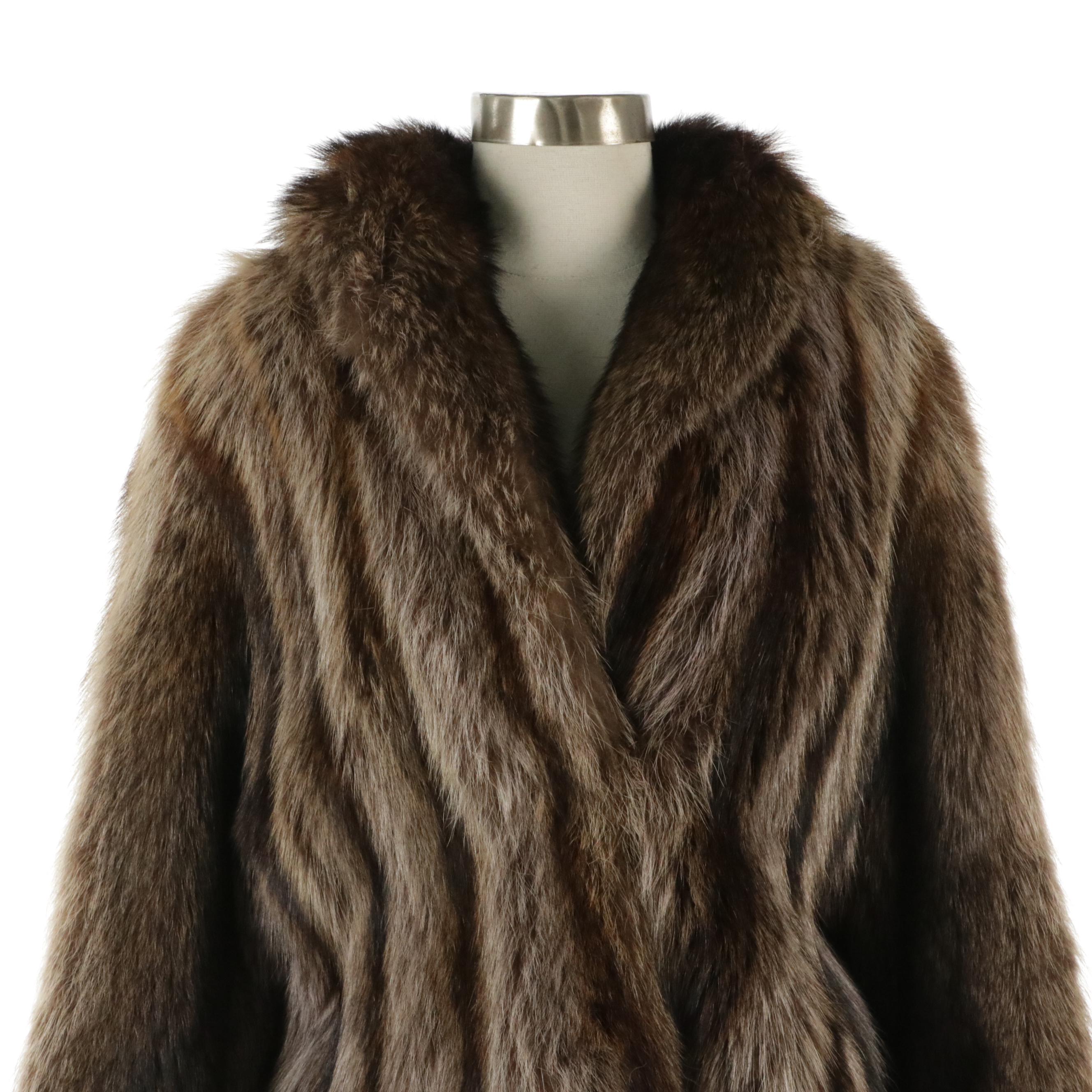 Lazarus Vintage Raccoon Fur Long Coat