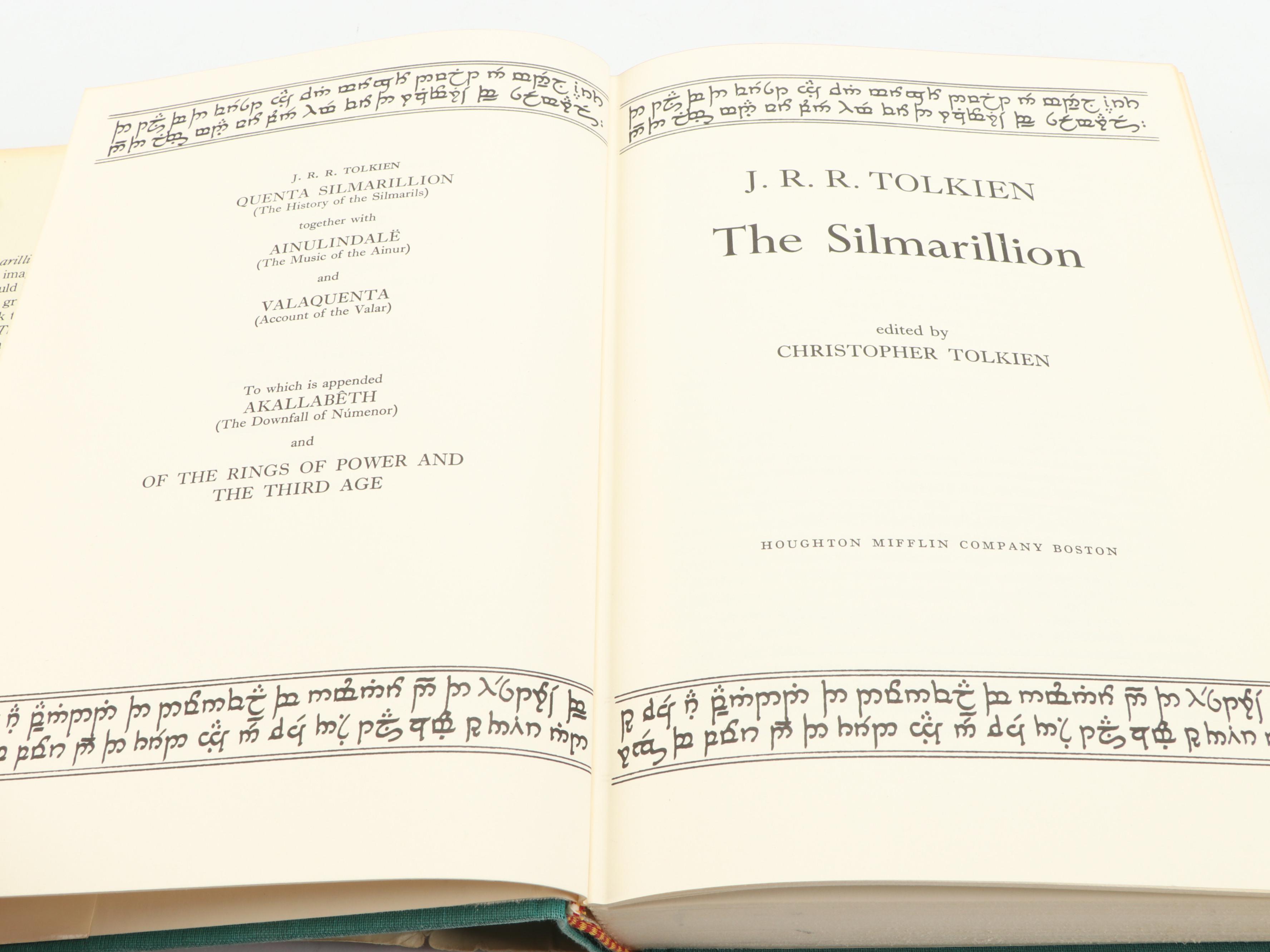 First American Edition "The Silmarillion" by J. R. R. Tolkien with Map, 1977
