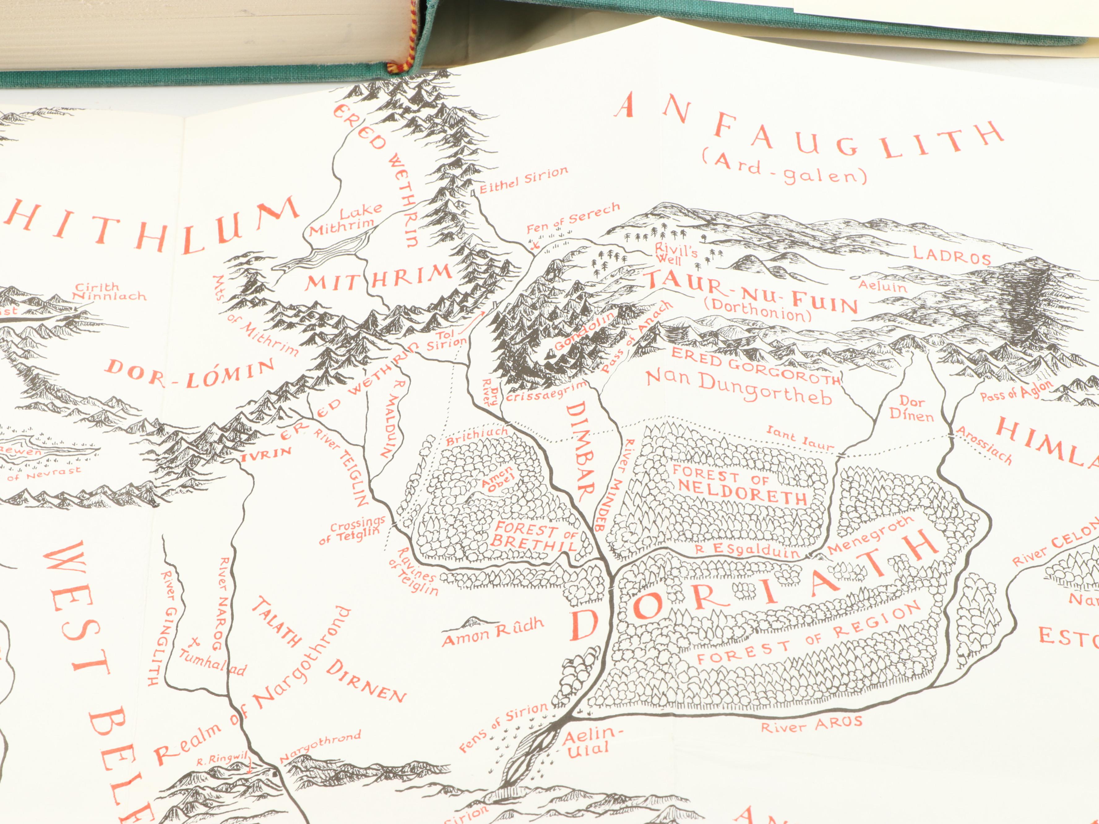 First American Edition "The Silmarillion" by J. R. R. Tolkien with Map, 1977