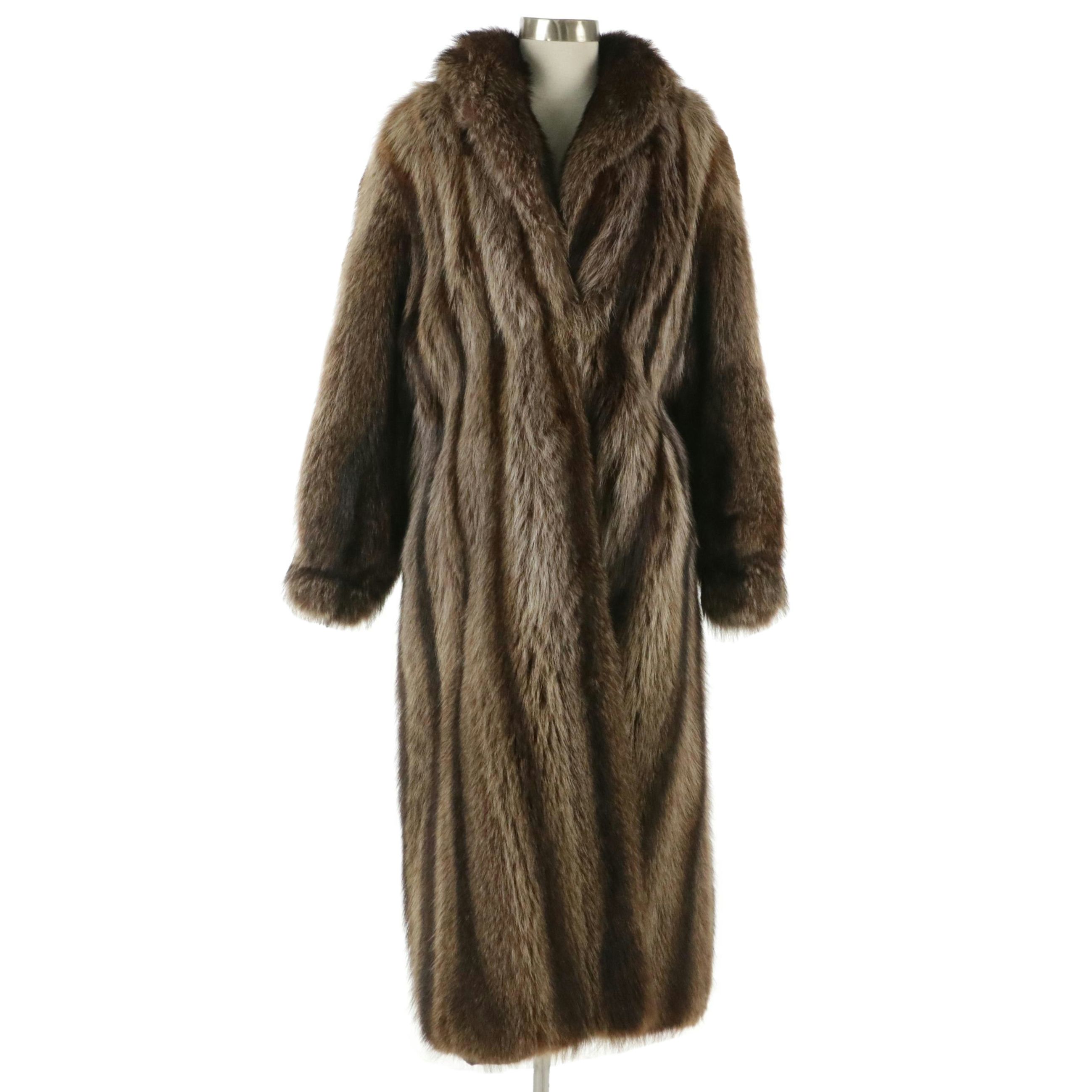 Lazarus Vintage Raccoon Fur Long Coat