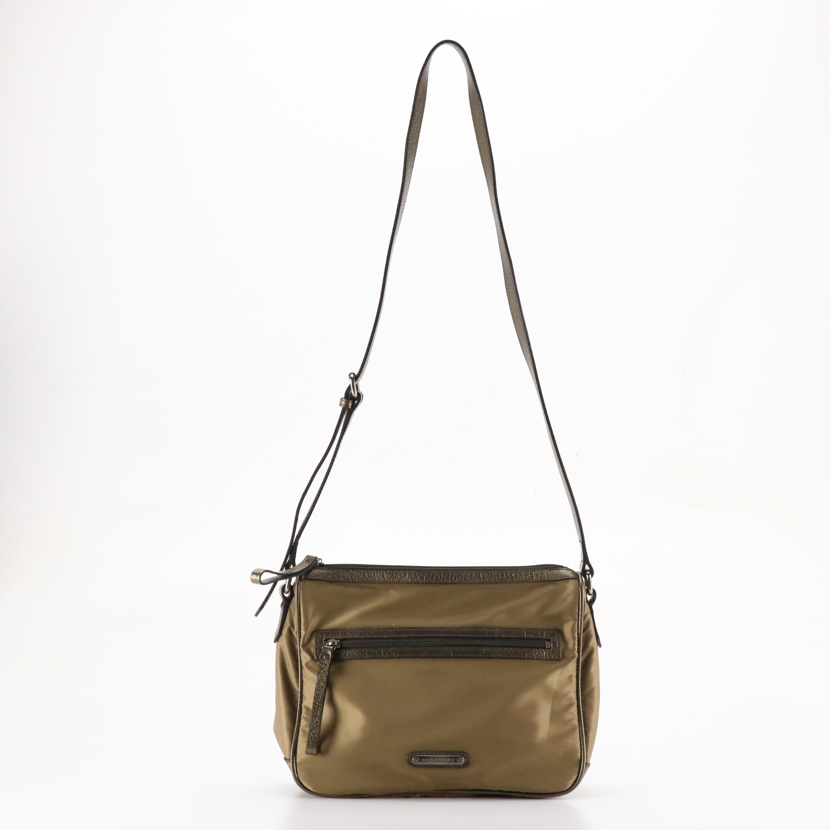 Burberry Nylon and Metallic Leather Crossbody Bag