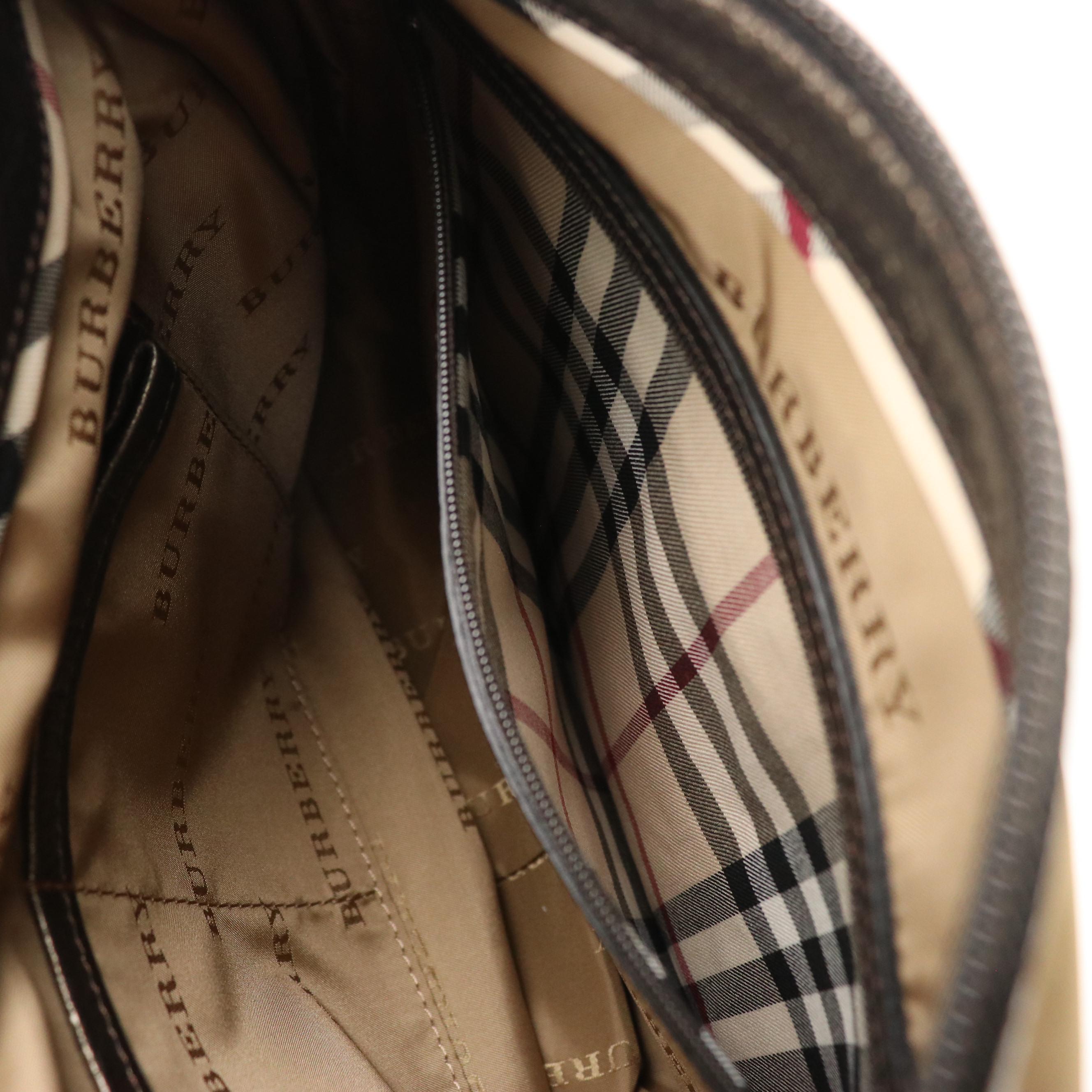 Burberry Nylon and Metallic Leather Crossbody Bag