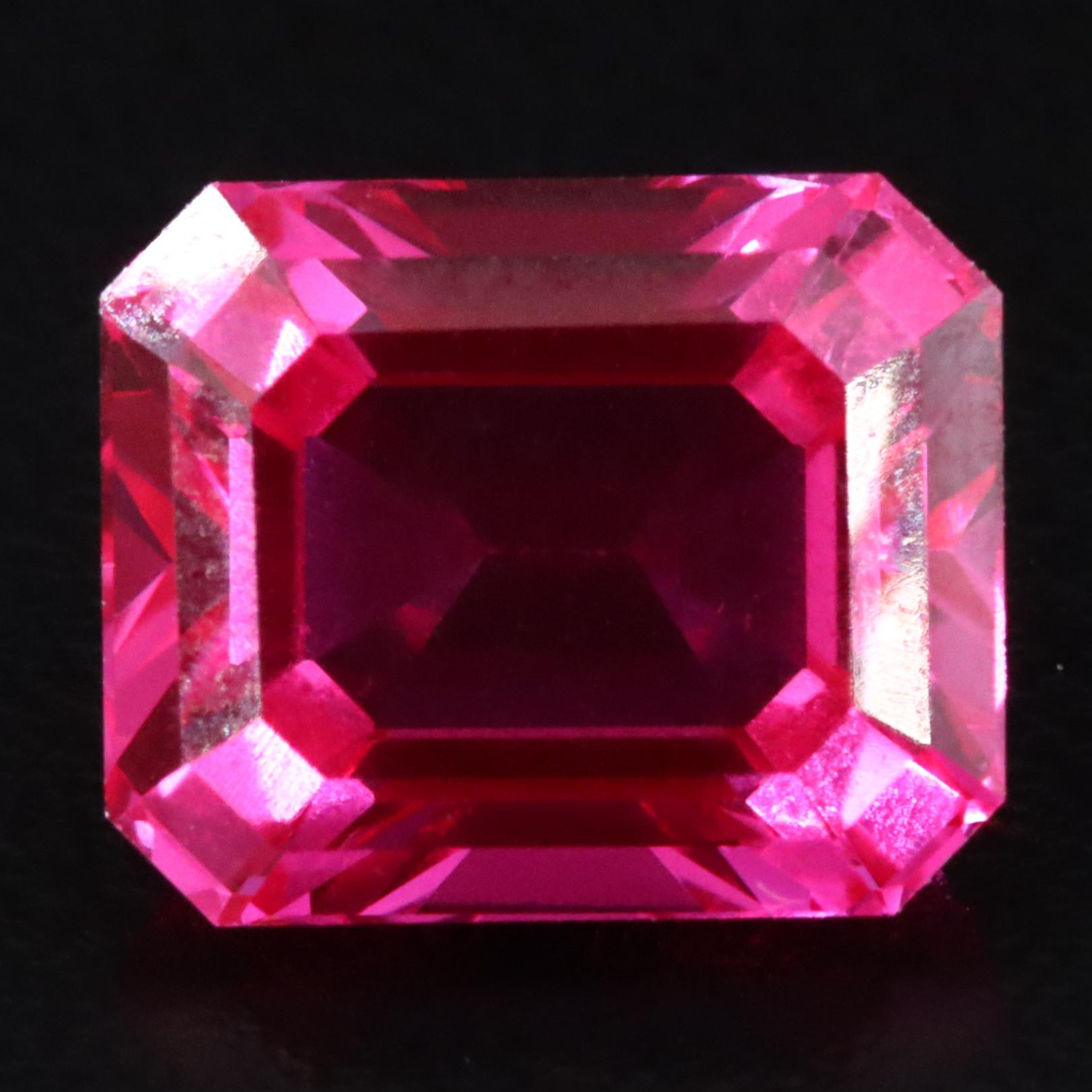 Loose 6.62 CT Lab Grown Pink Sapphire