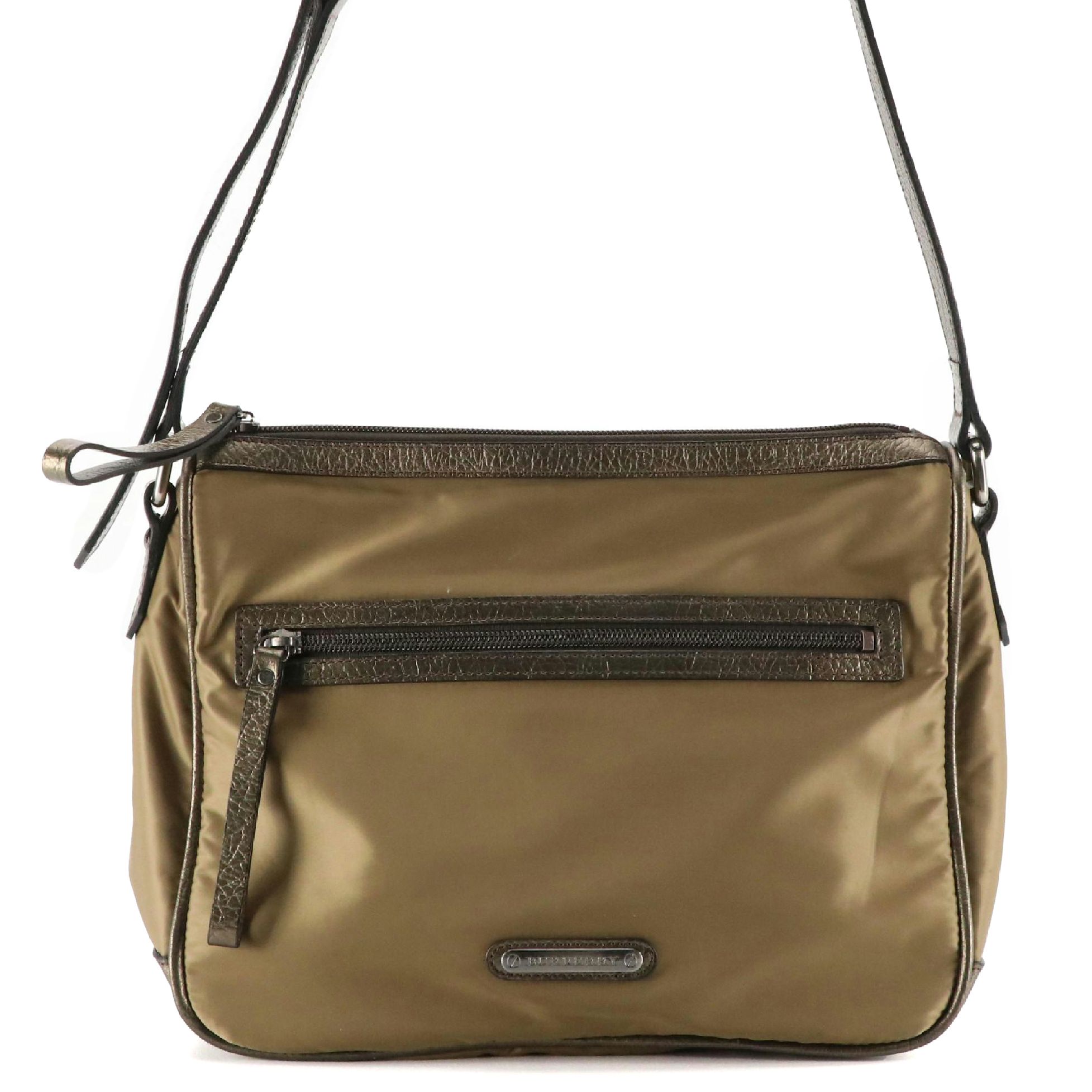 Burberry Nylon and Metallic Leather Crossbody Bag