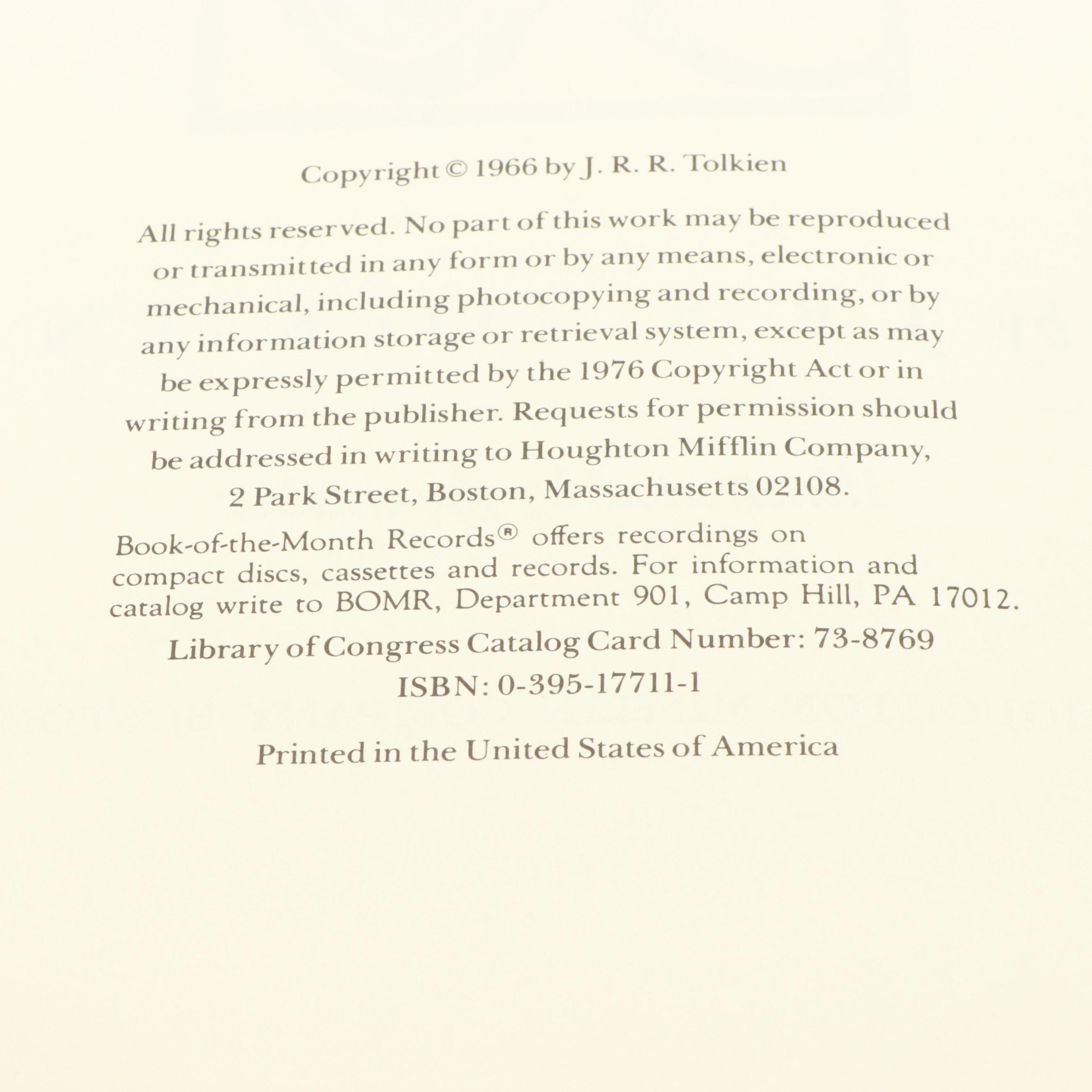 50th Anniversary Edition "The Hobbit" by J. R. R. Tolkien, 1987