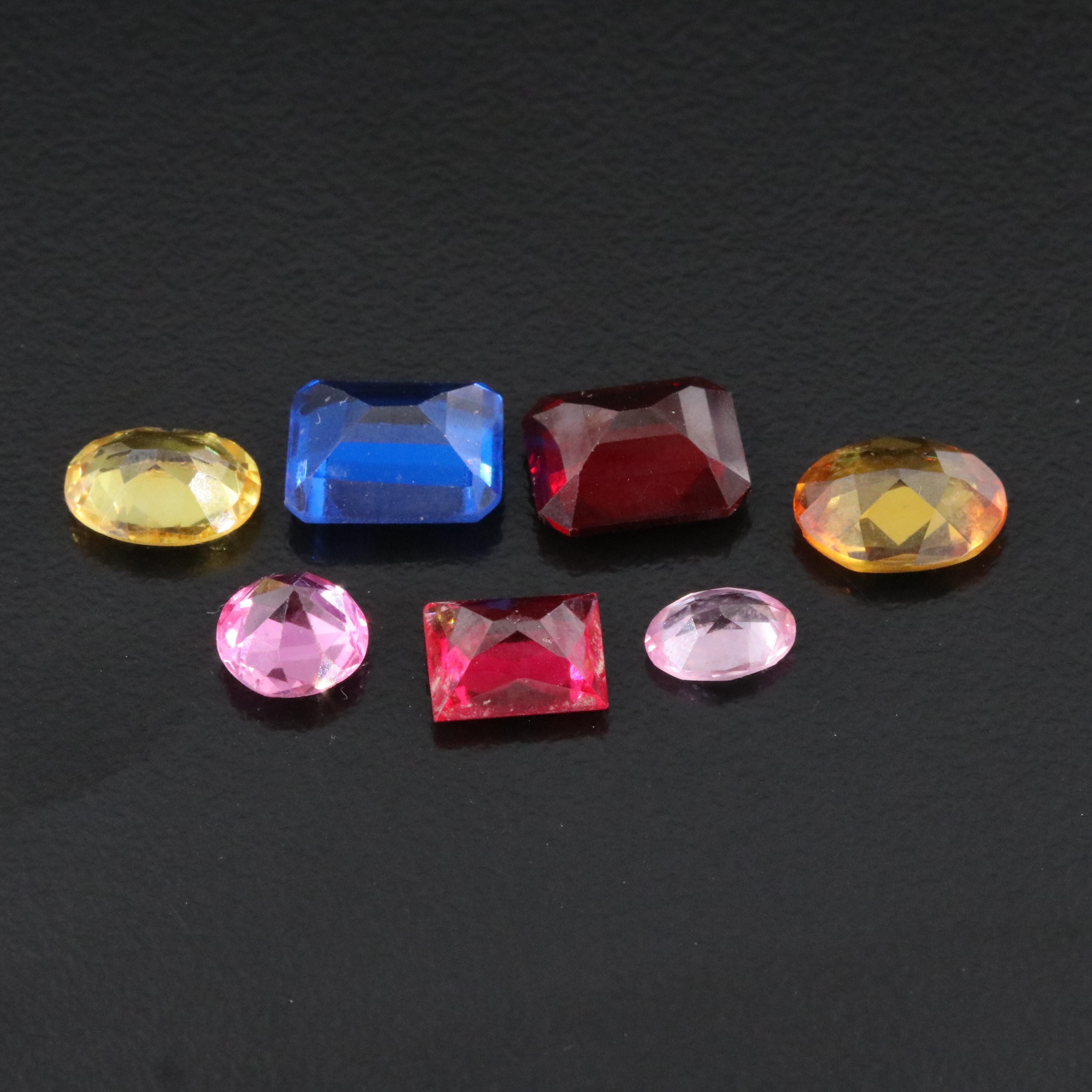 Loose 17.28 CTW Mixed Gemstone Lot with Lab Grown Ruby and Lab Grown Sapphire