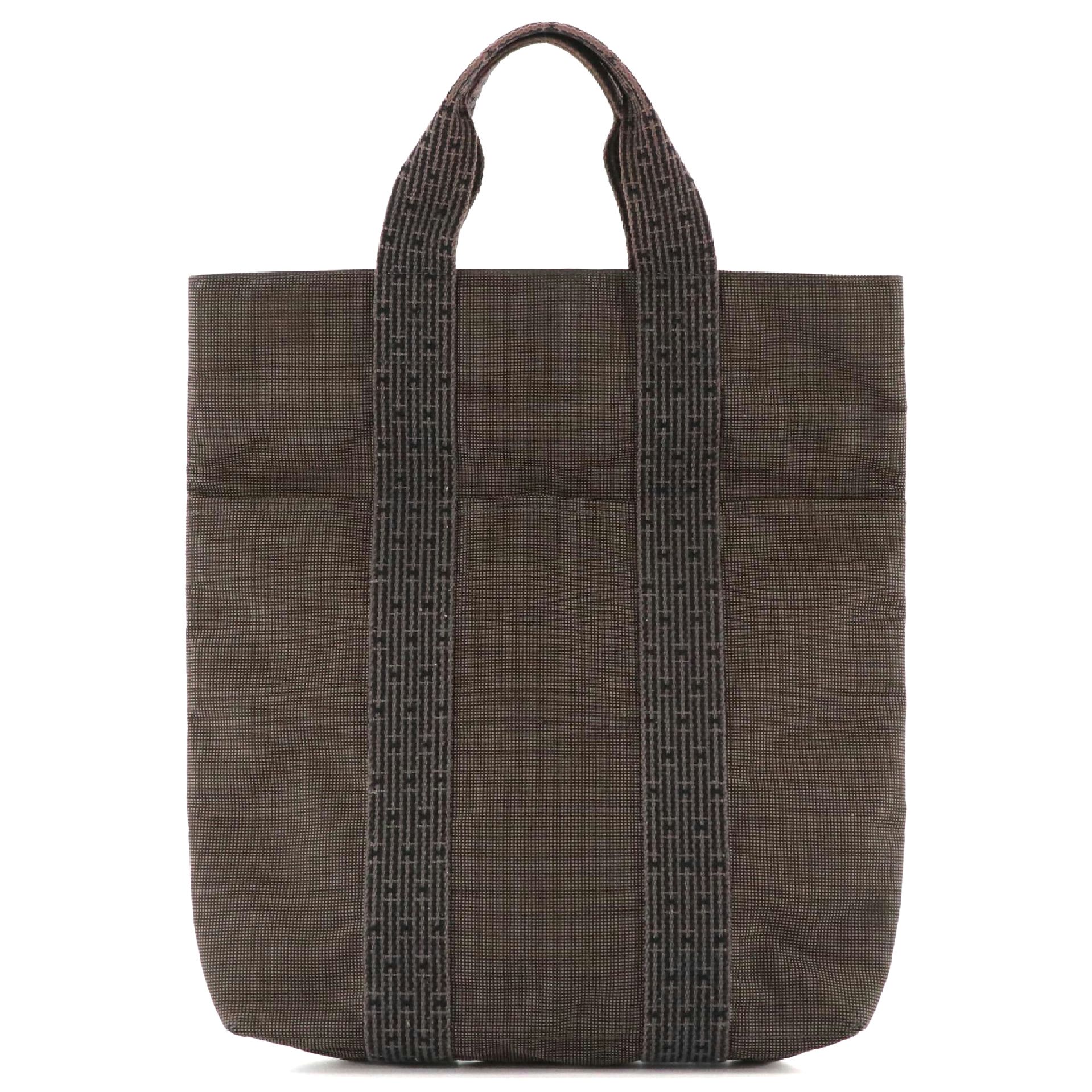Hermès Herline Cabas Fourre-Tout in Grey Nylon Canvas