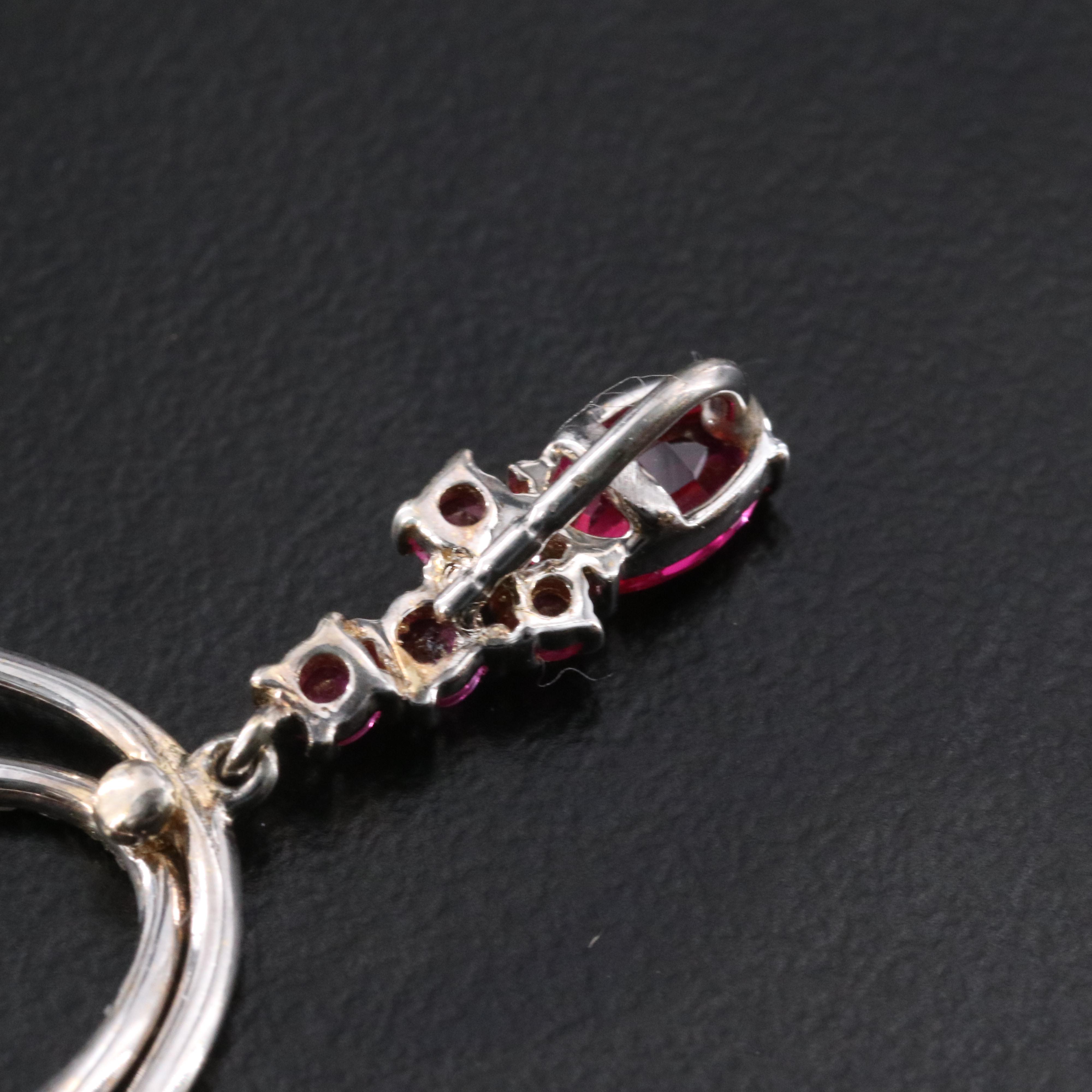 14K Ruby, Amethyst and Diamond Concentric Oval Pendant