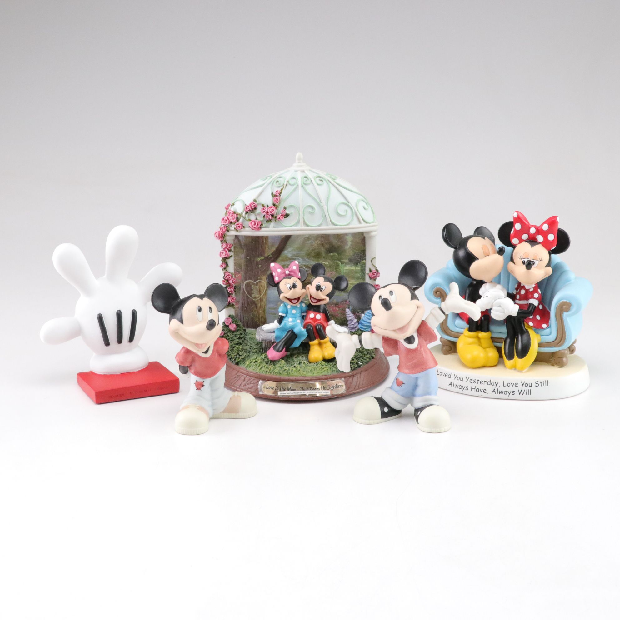 Walt Disney Mickey Mouse Bookend with Minnie & Mickey Figurines and More