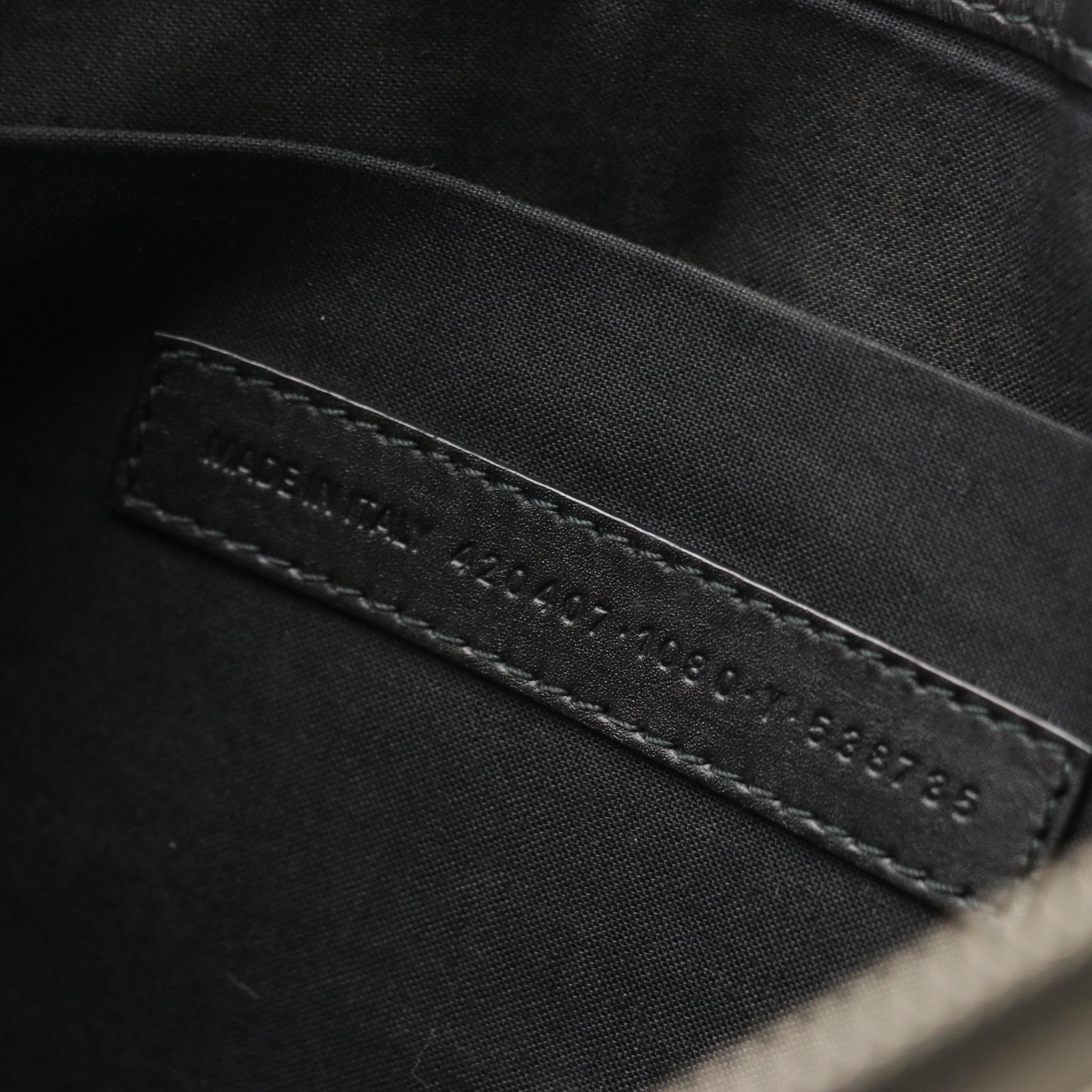 Balenciaga Logo Zip Clutch in Canvas with Calfskin Leather Trim