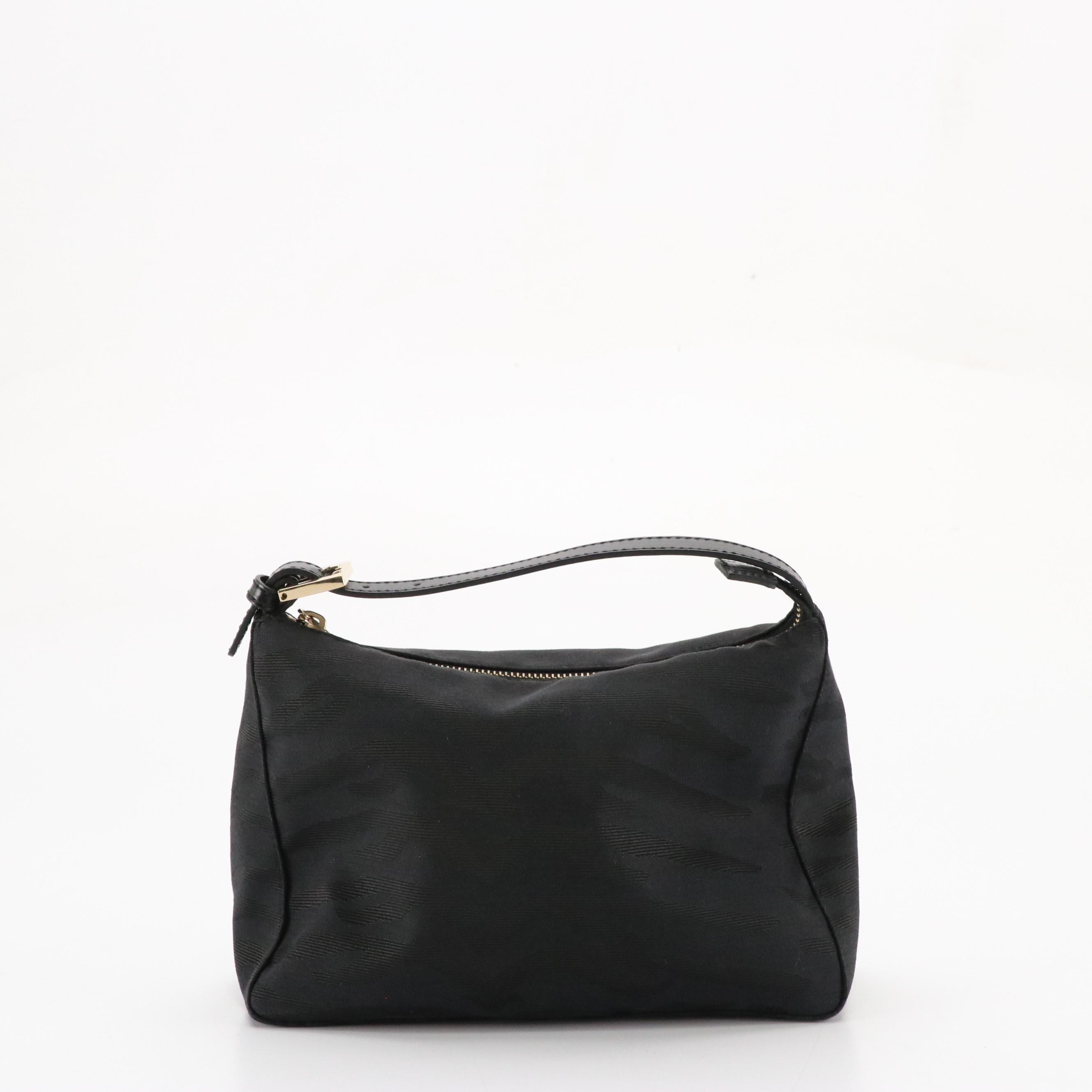 Fendi Black Jacquard and Leather Pochette in Tiger Stripes