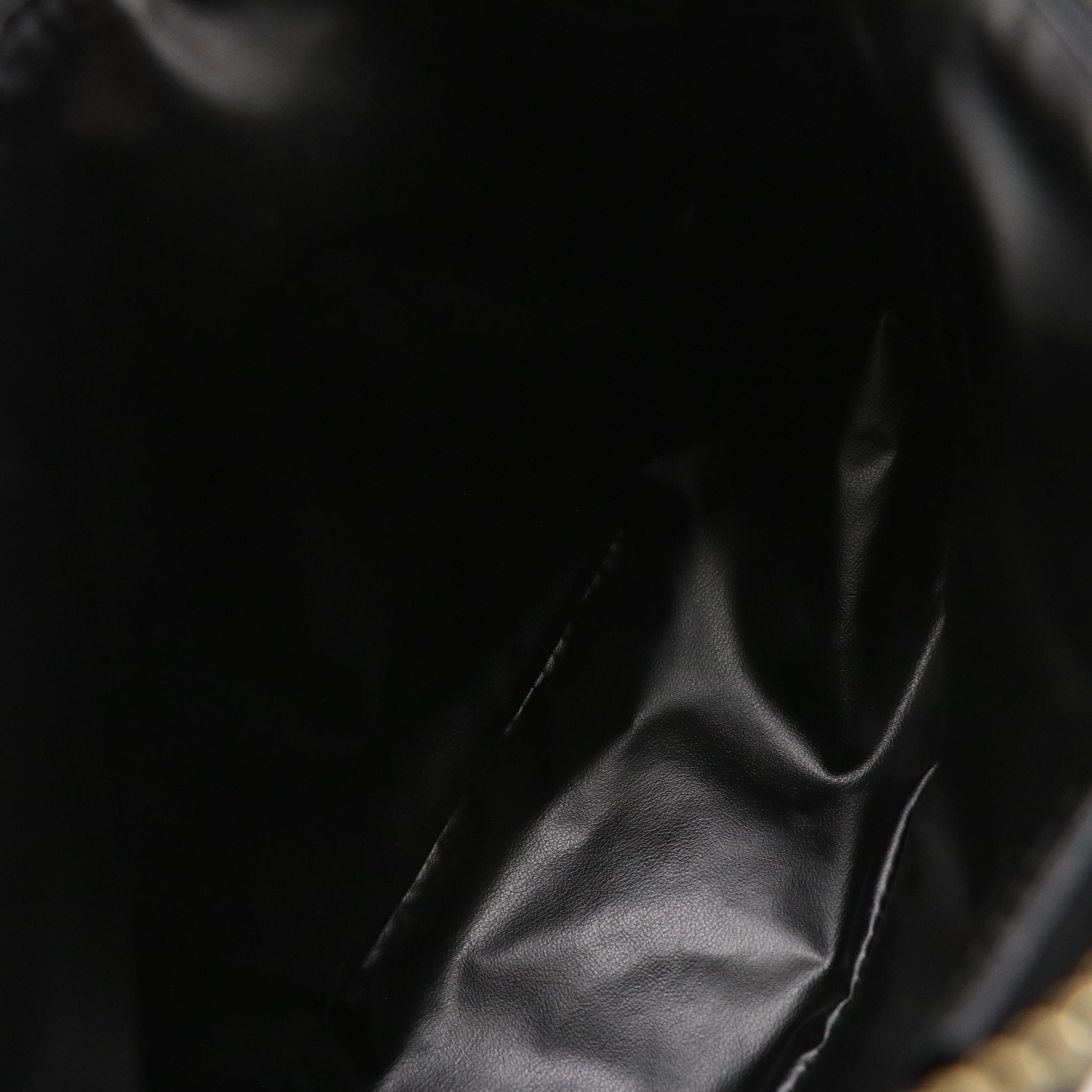 Fendi Black Jacquard and Leather Pochette in Tiger Stripes