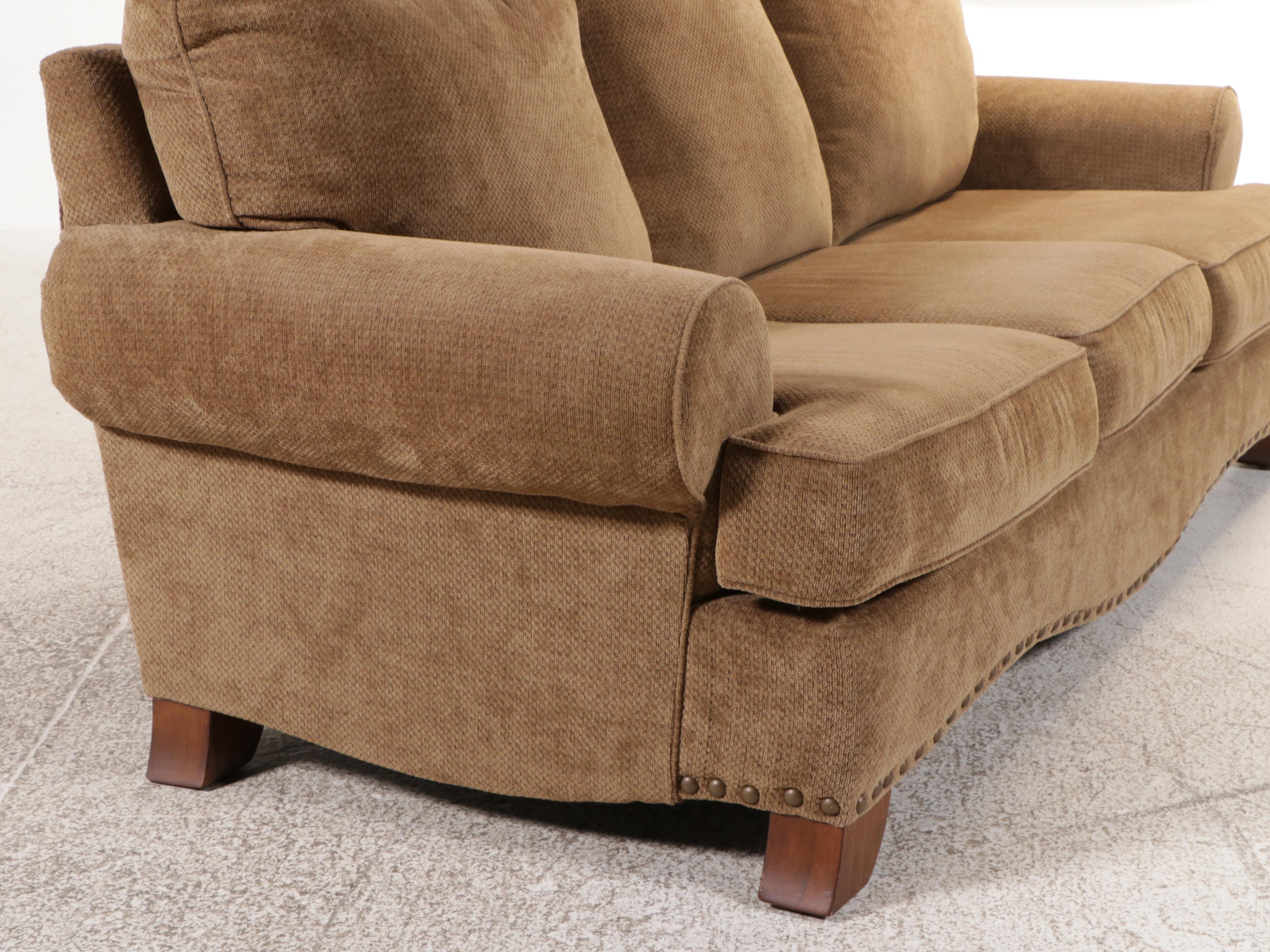 Upholstered Sofa with Nailhead Trim