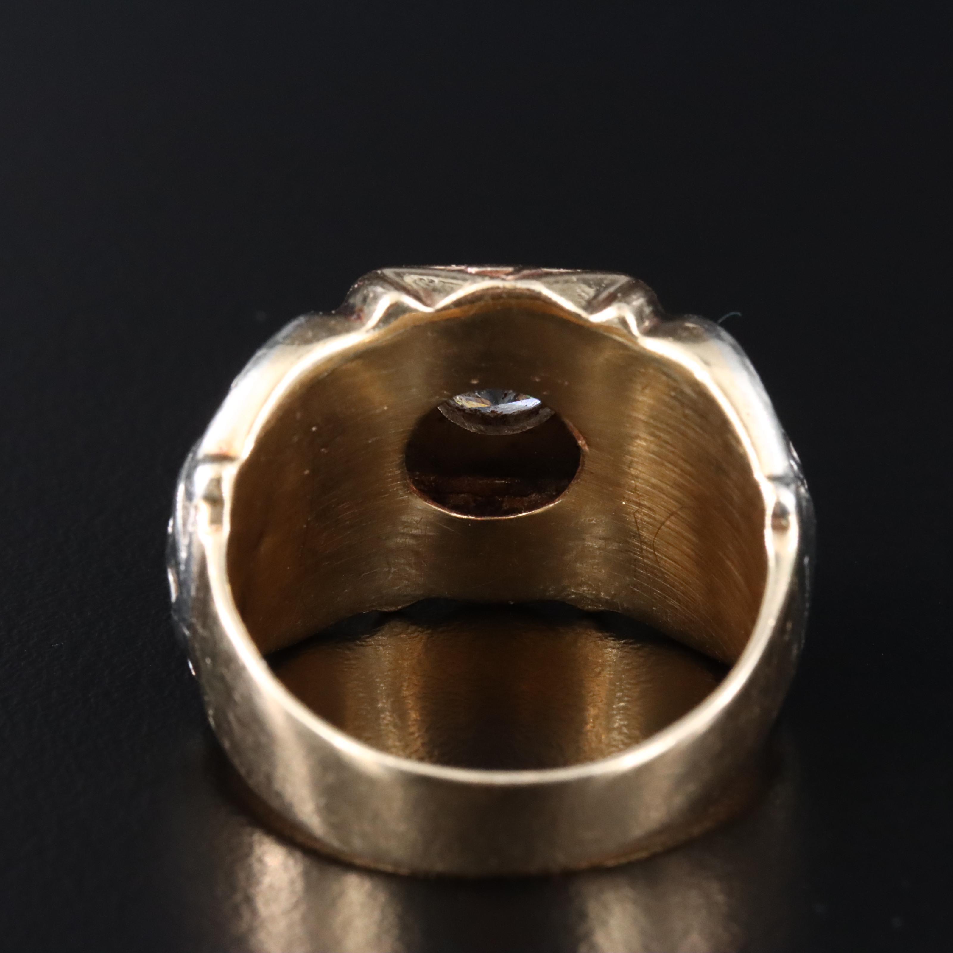 14K 0.95 CT Diamond Masonic Ring