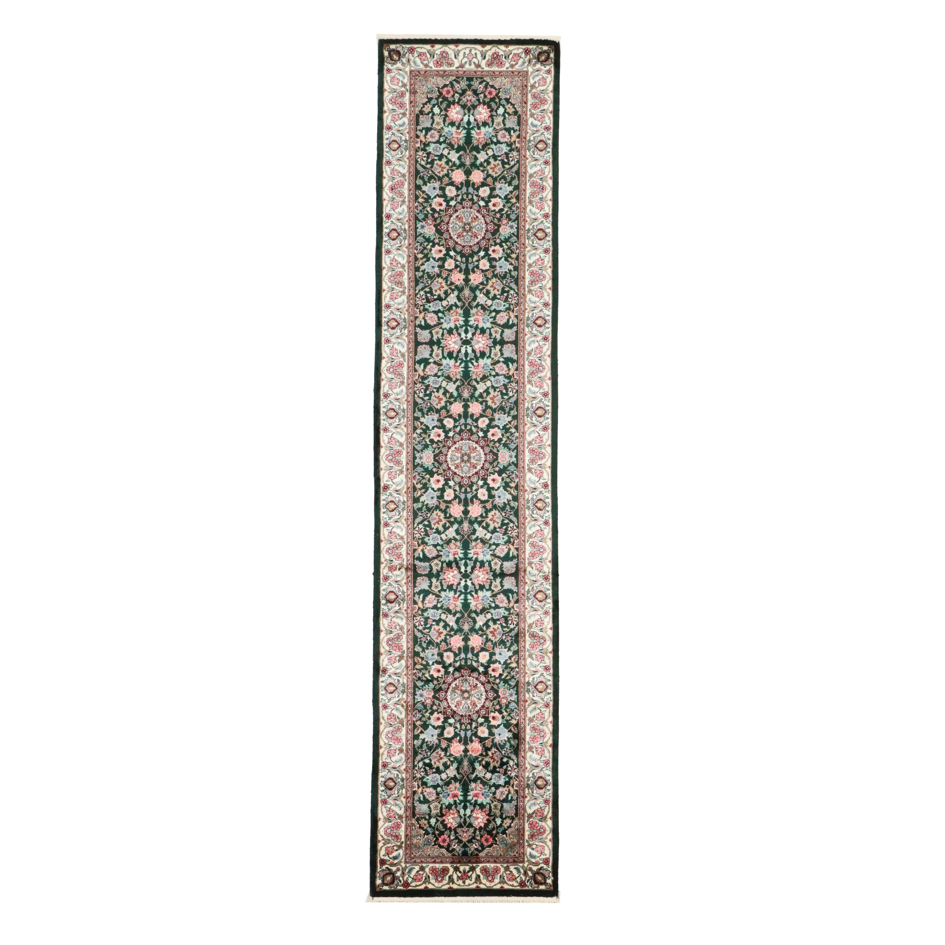 2'7 x 12'2 Hand-Knotted Persian Tabriz Carpet Runner
