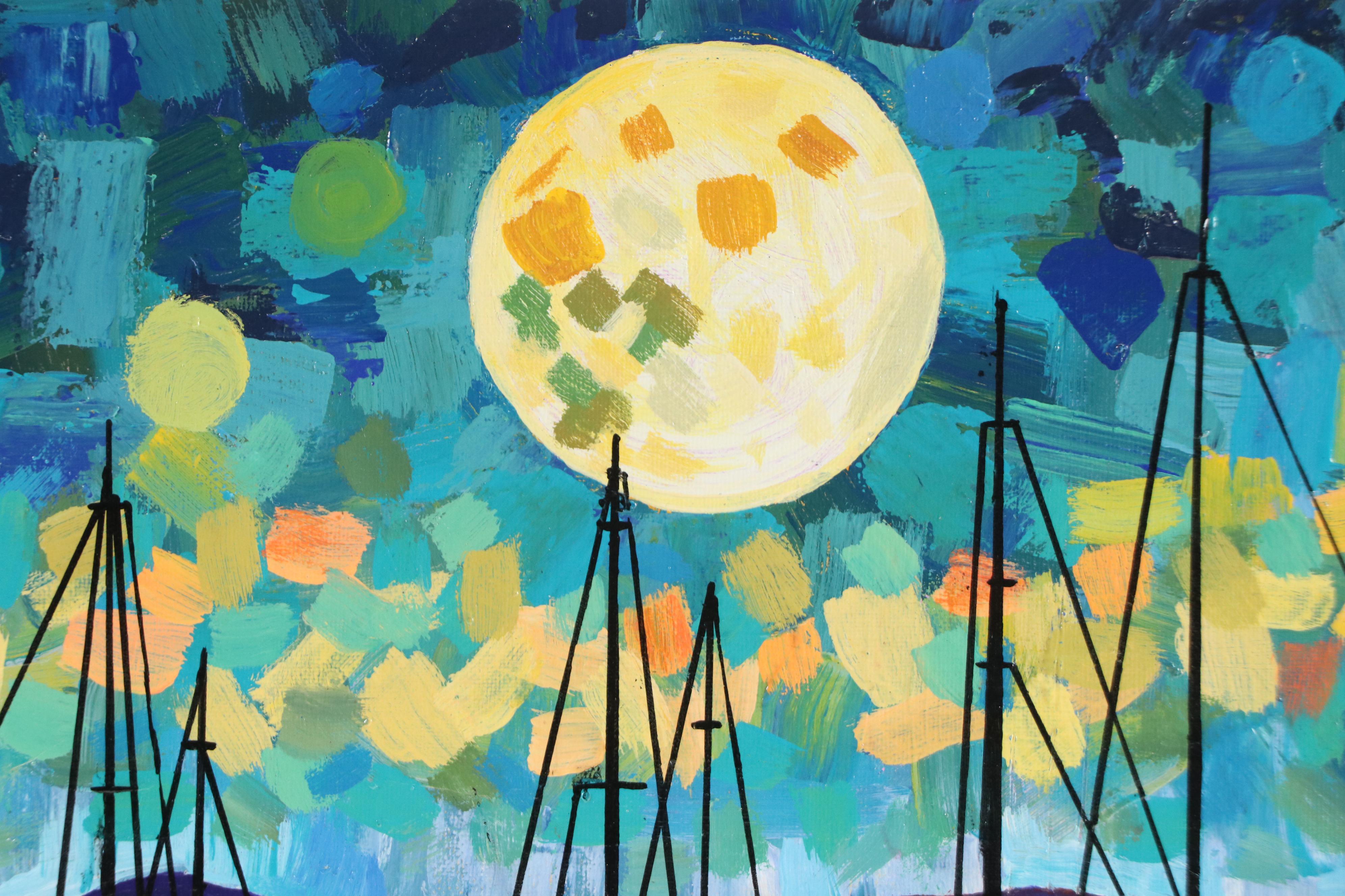 Nasser Mejia Maritime Acrylic Painting, 21st Century