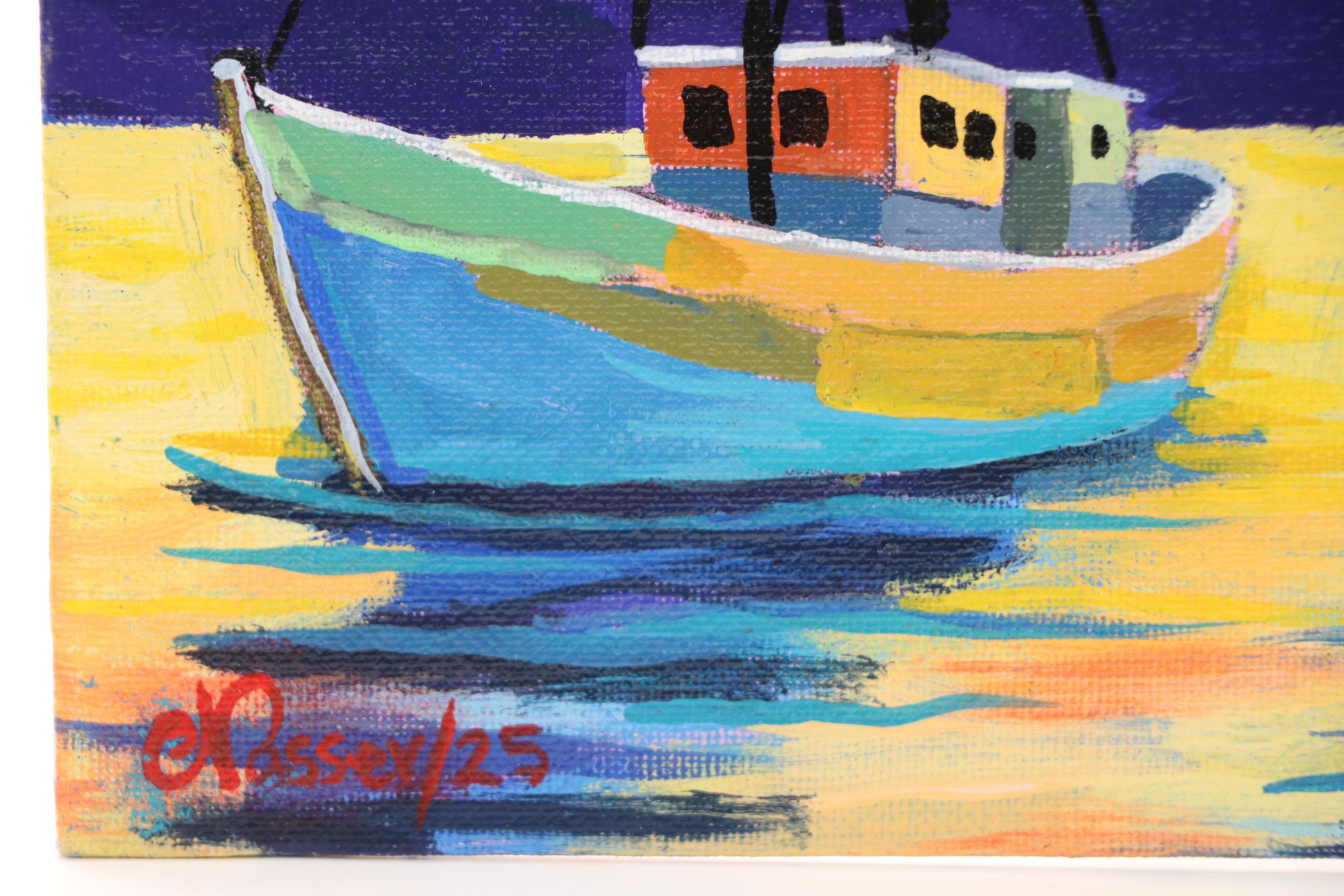 Nasser Mejia Maritime Acrylic Painting, 21st Century