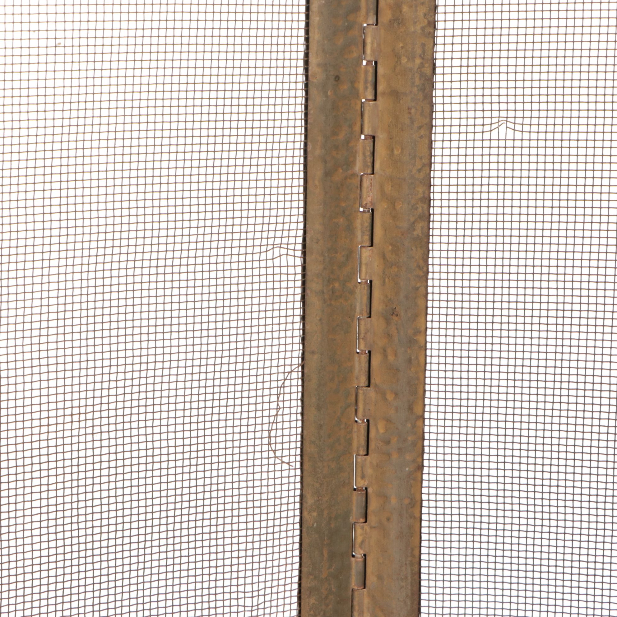 Hammered Brass Tri-Panel Fireplace Screen