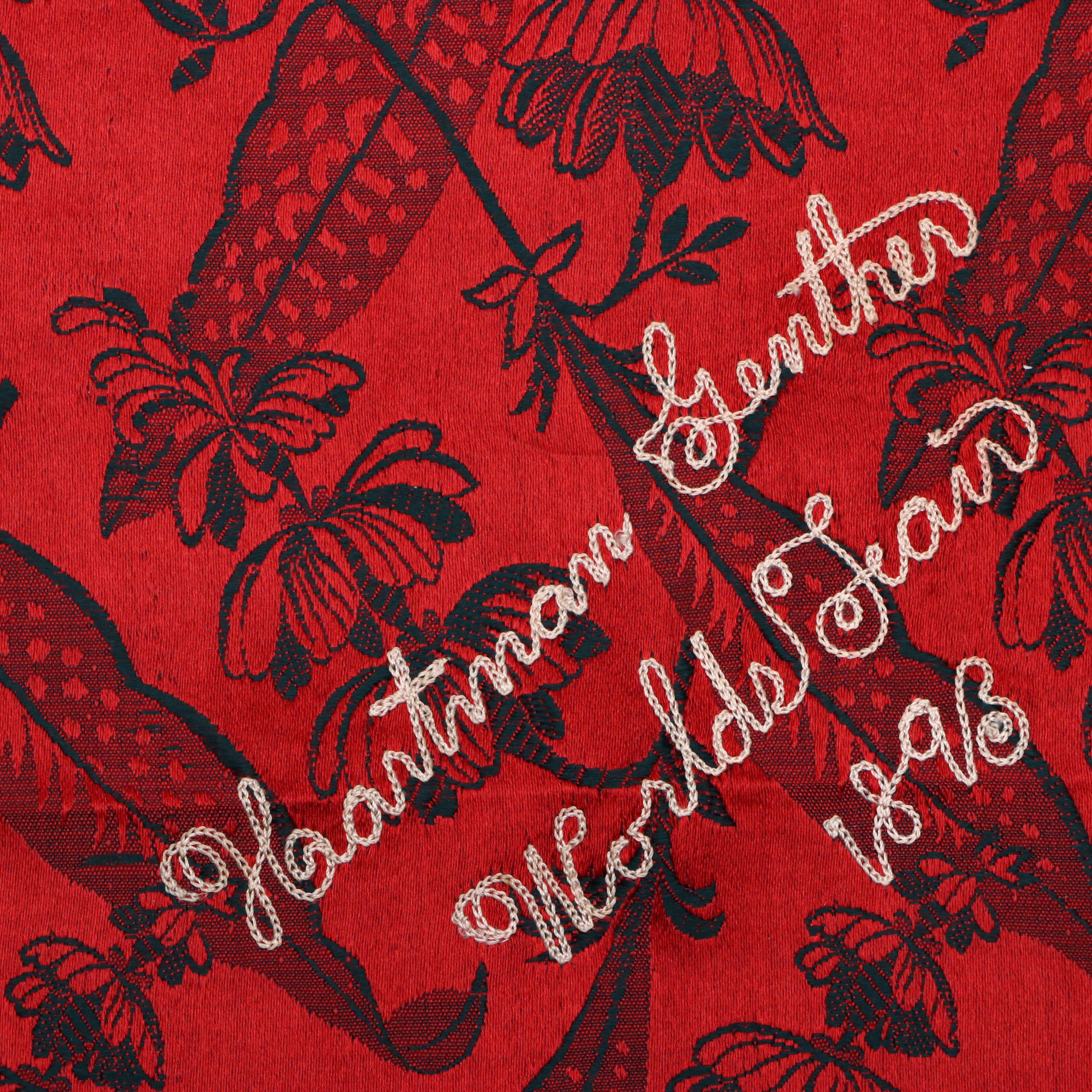 1893 World's Fair Hartman Genther Vintage Embroidered Silk Scarf