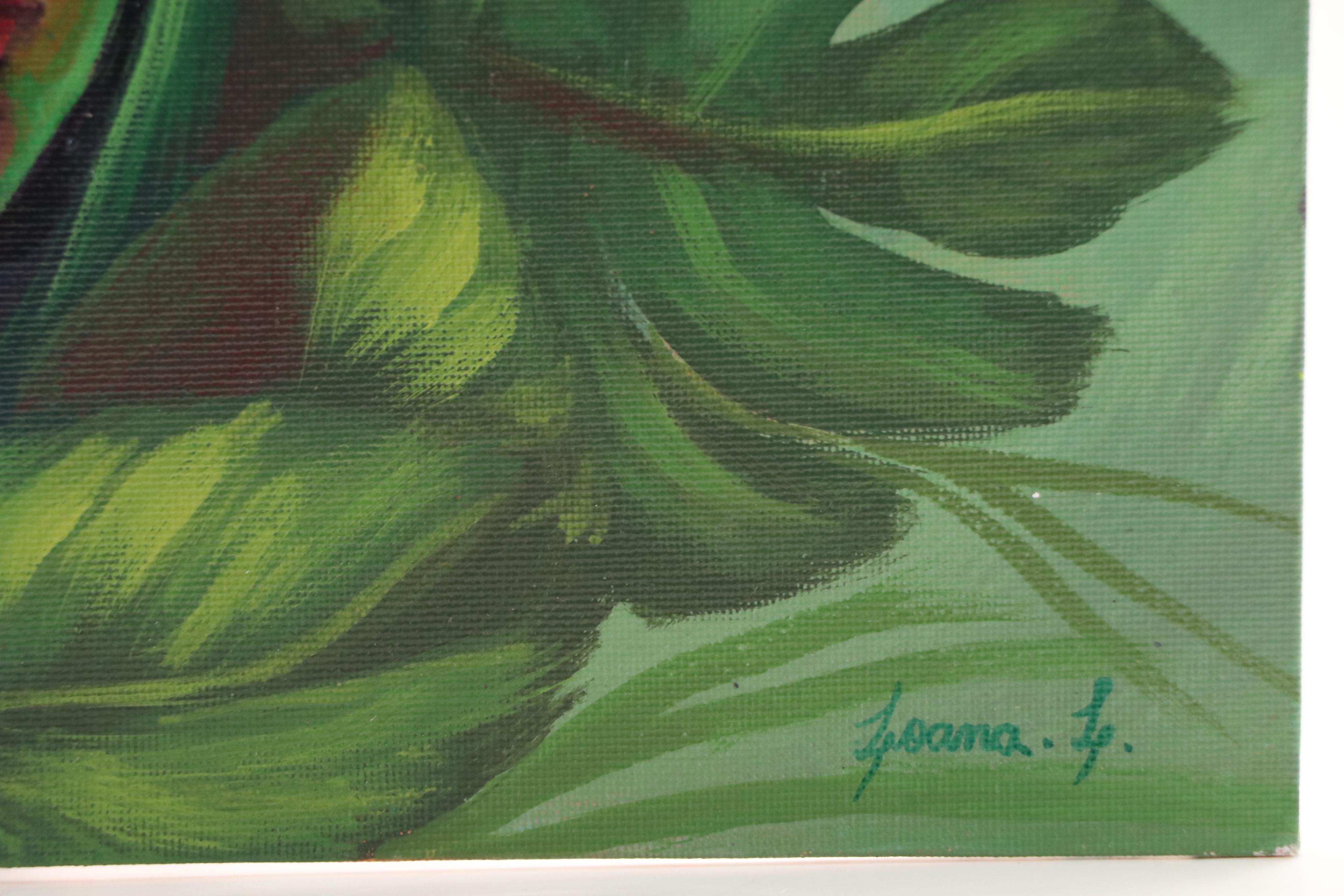 Loana Lopez Surrealist Acrylic Portrait, 21st Century