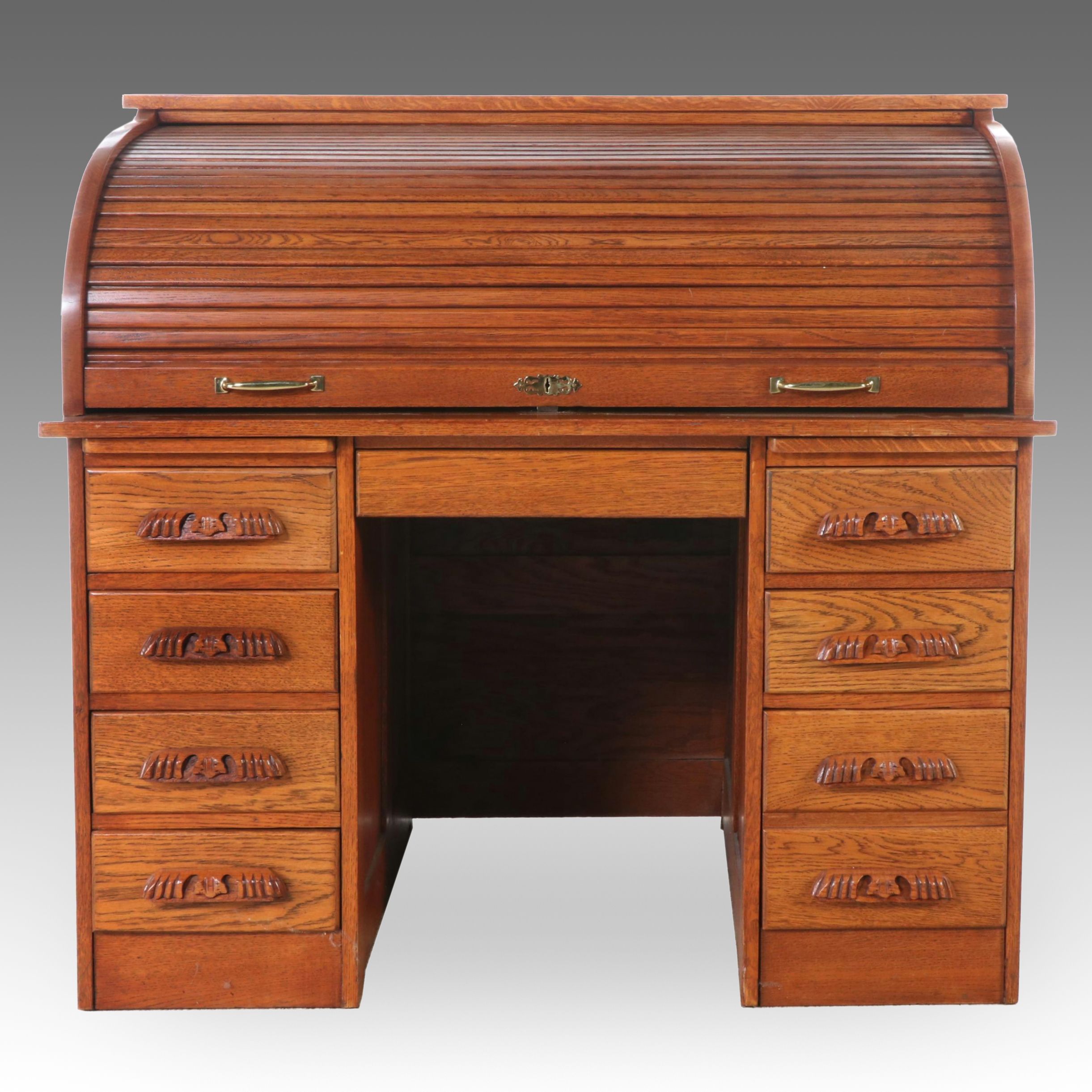 Oak Roll-Top Desk, Early to Mid 20th Century
