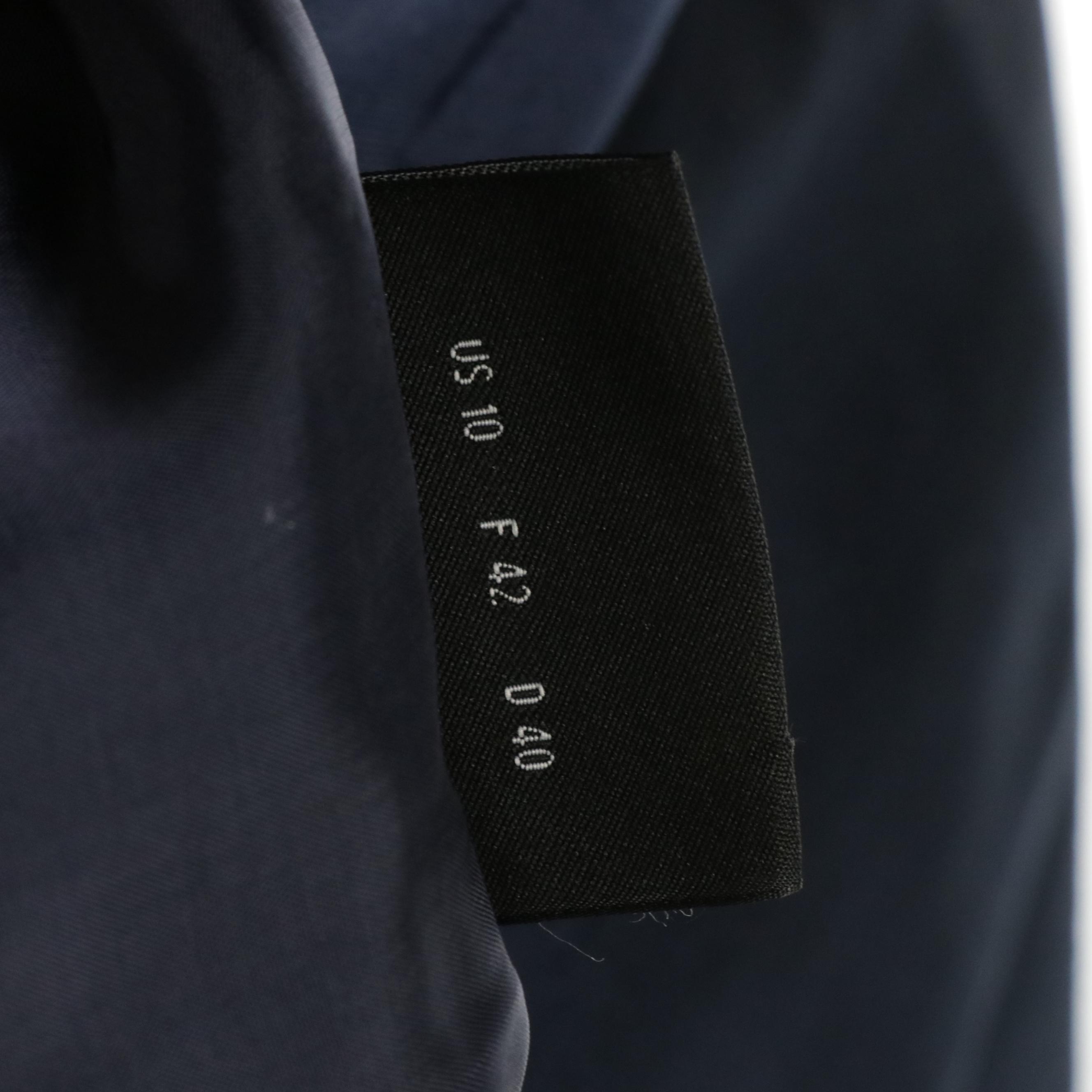 Akris Navy Blue Silk Skirt Short-Sleeve Skirt Suit