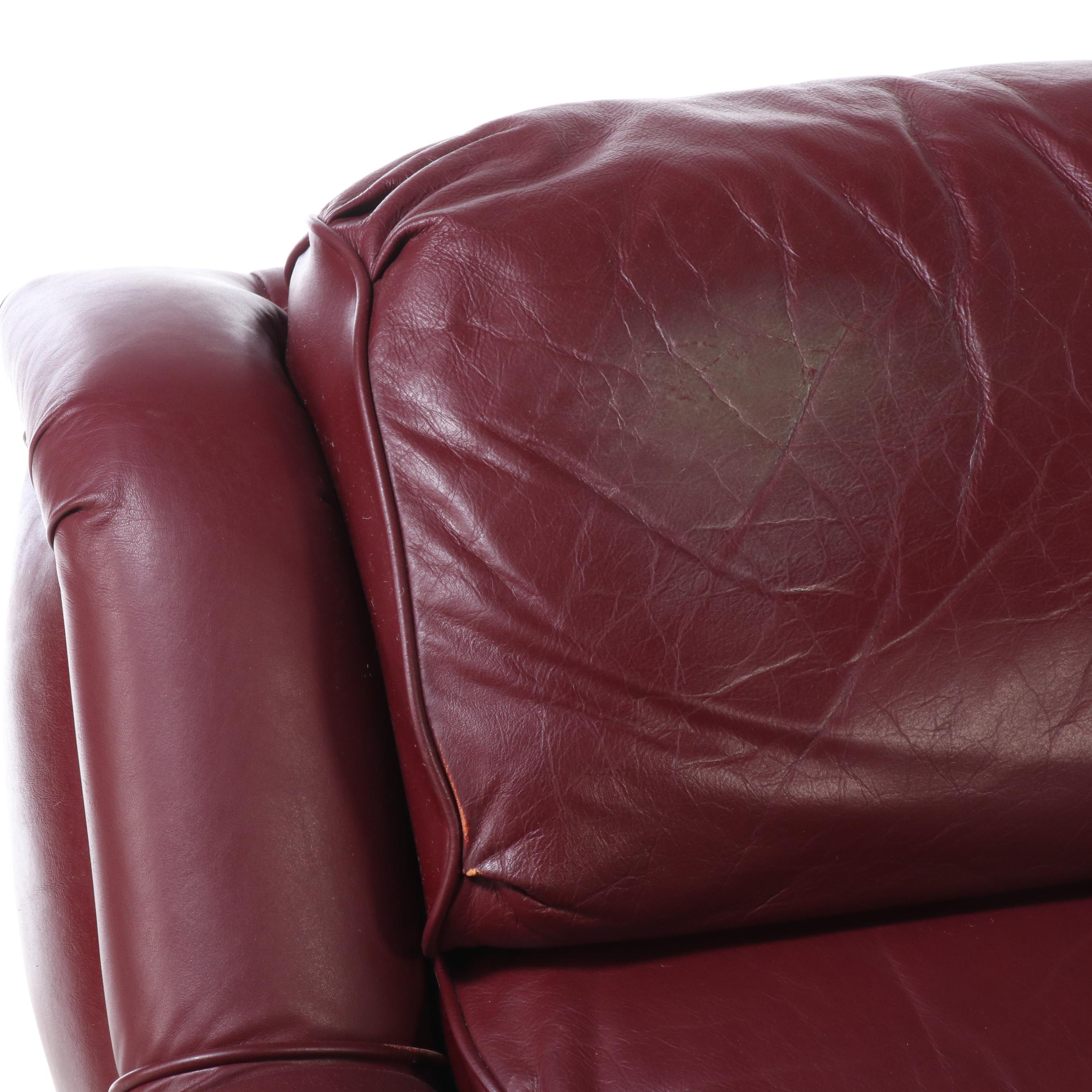 La-Z-Boy Faux Leather Armchair with Ottoman