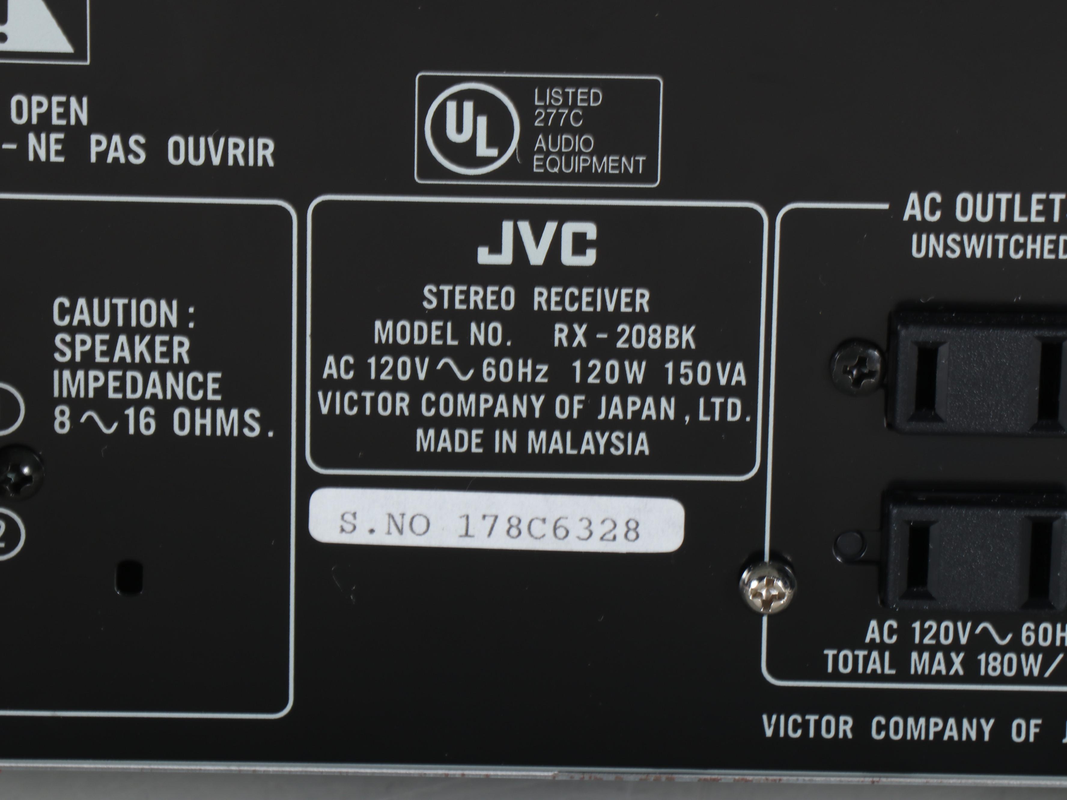 Onkyo Stereo Cassette Tape Deck with JVC Synthesizer Receiver and Compact Disc