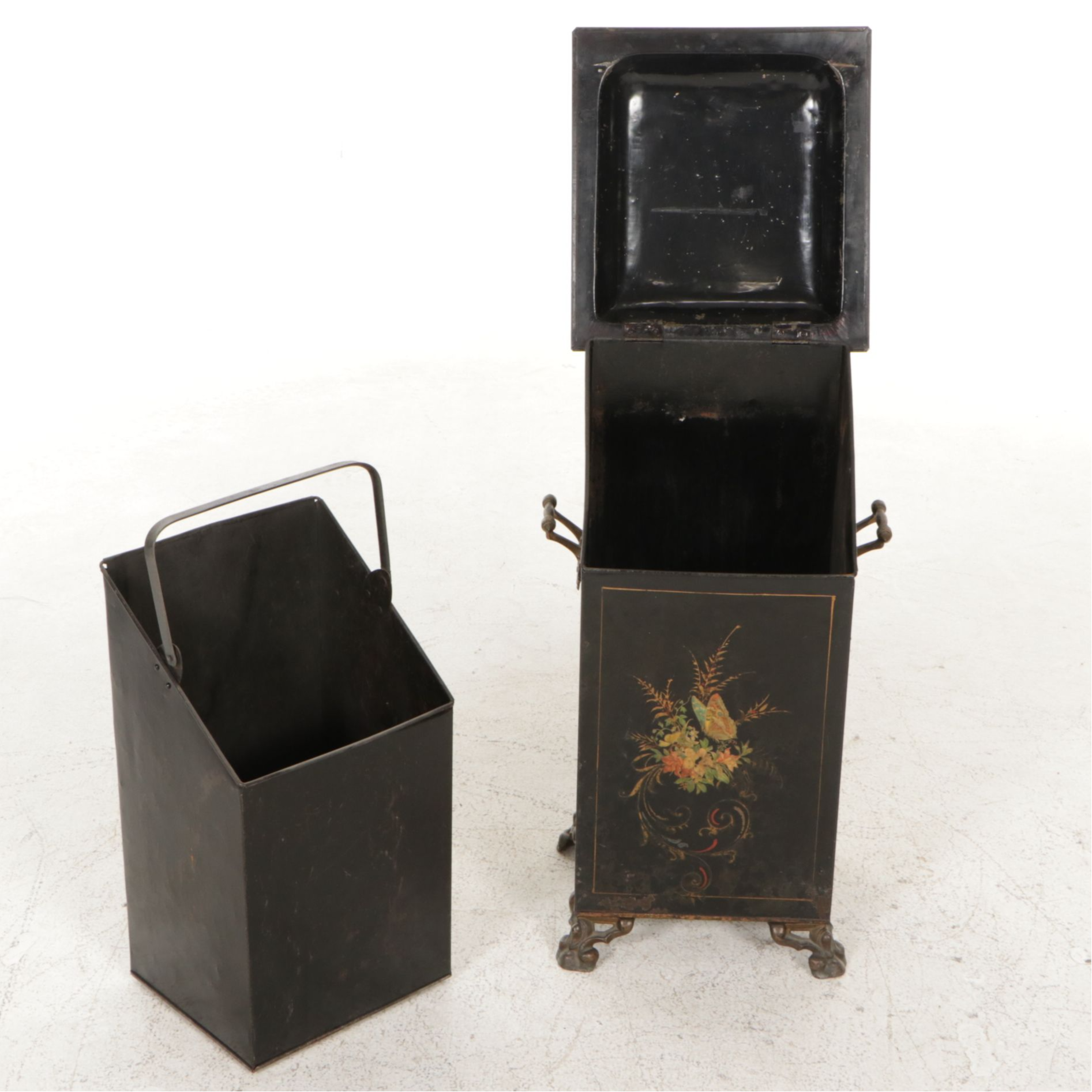 Victorian Toleware Coal Scuttle, Late 19th/ Early 20th Century